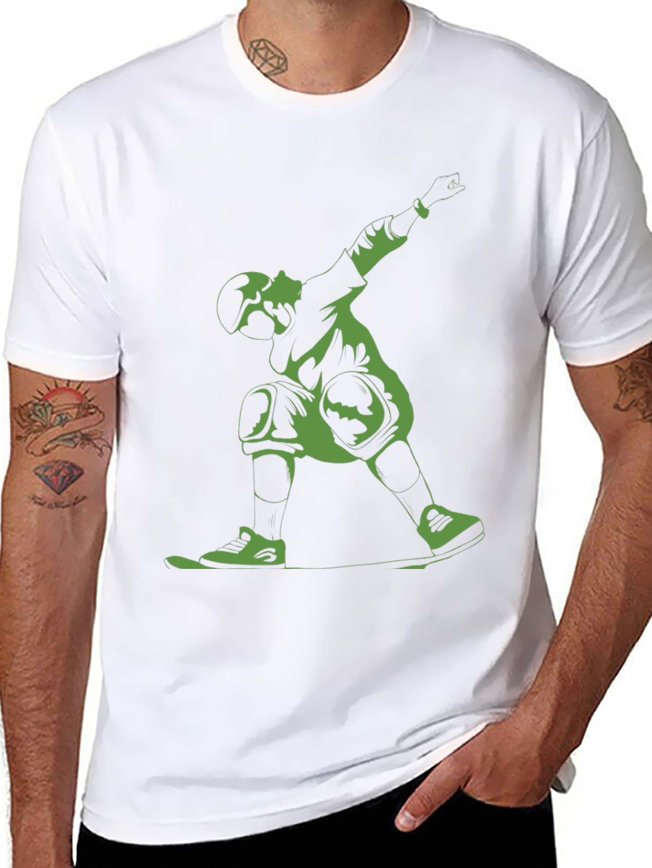 Skateboarder Graphic Tee - Black Cotton Blend