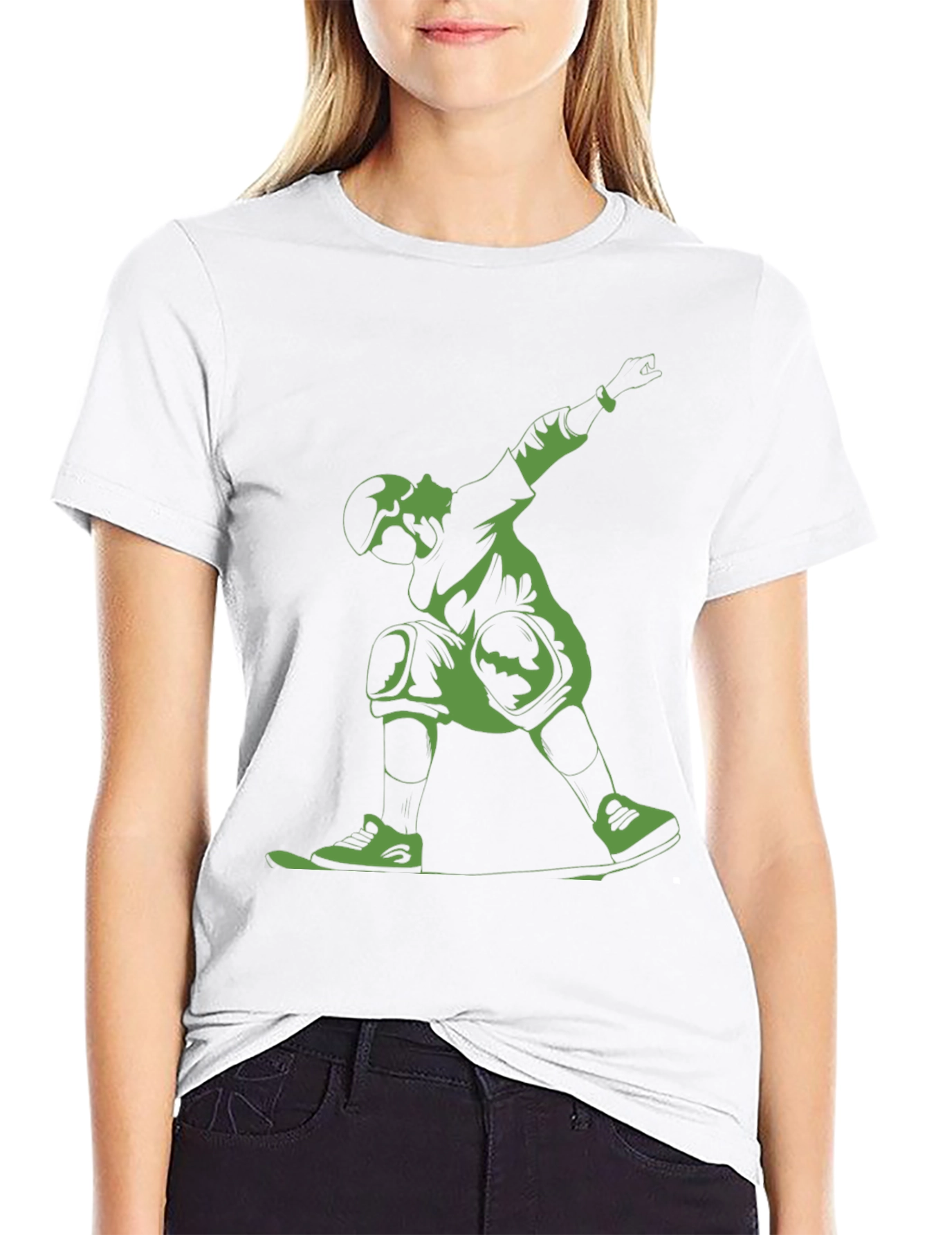 Skateboarder Graphic Tee - Black Cotton Blend