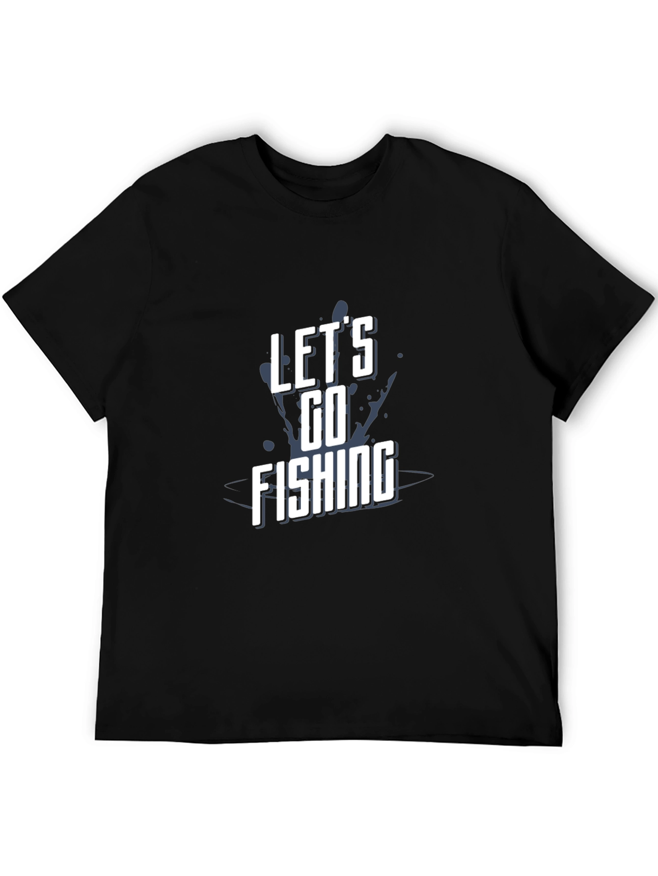 Lets Go Fishing Graphic Tee - Black