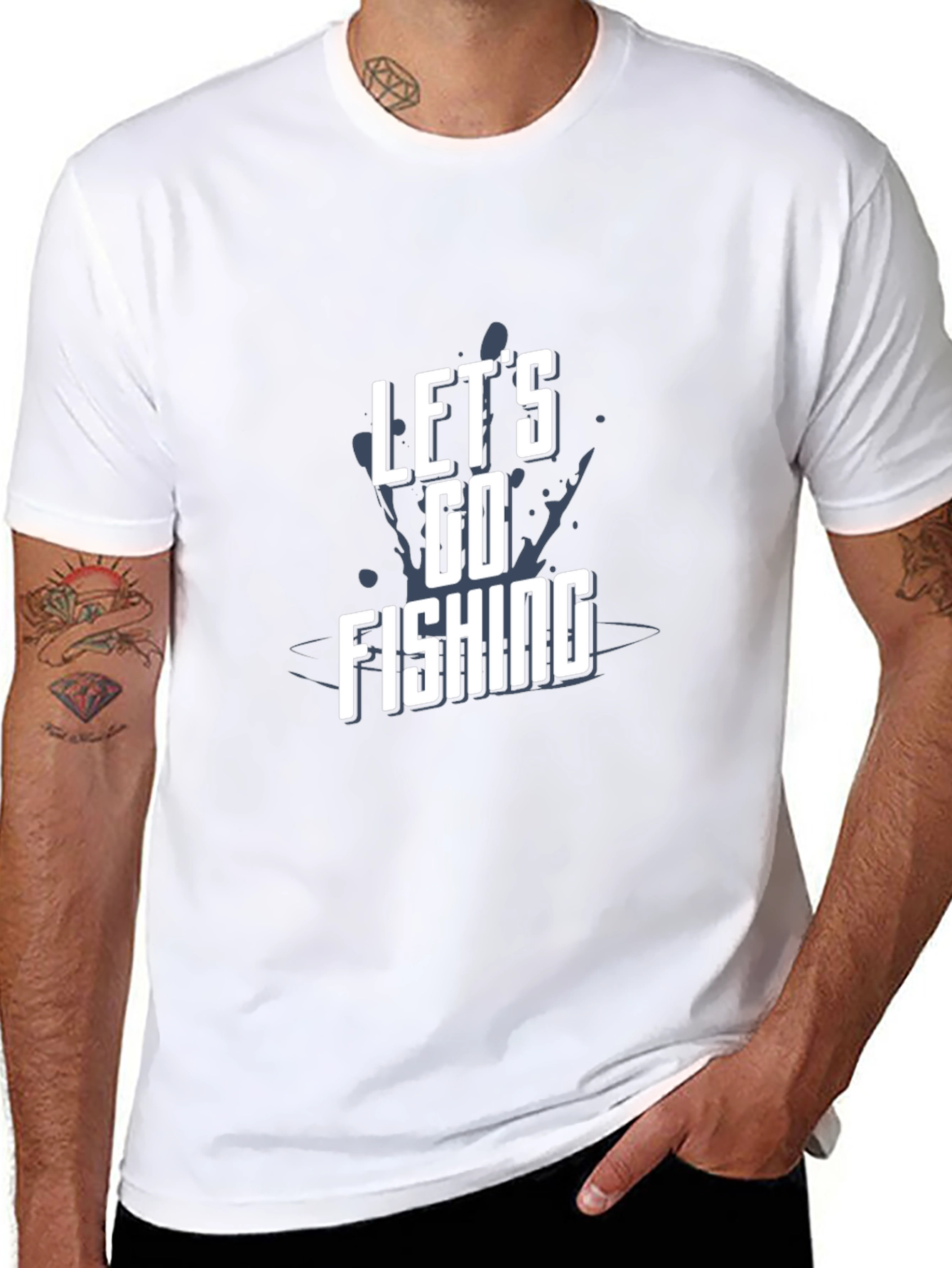 Lets Go Fishing Graphic Tee - Black