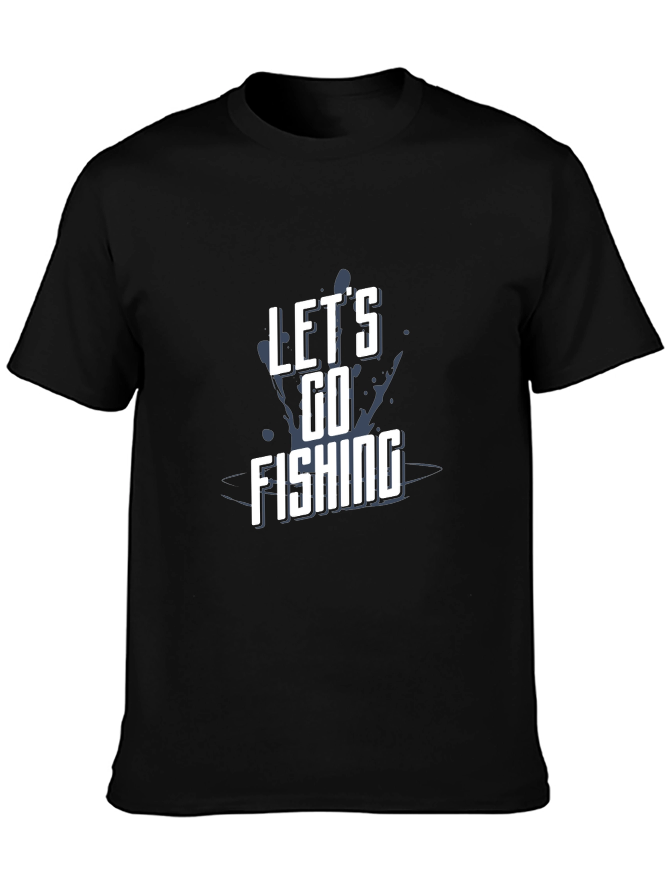 Lets Go Fishing Graphic Tee - Black