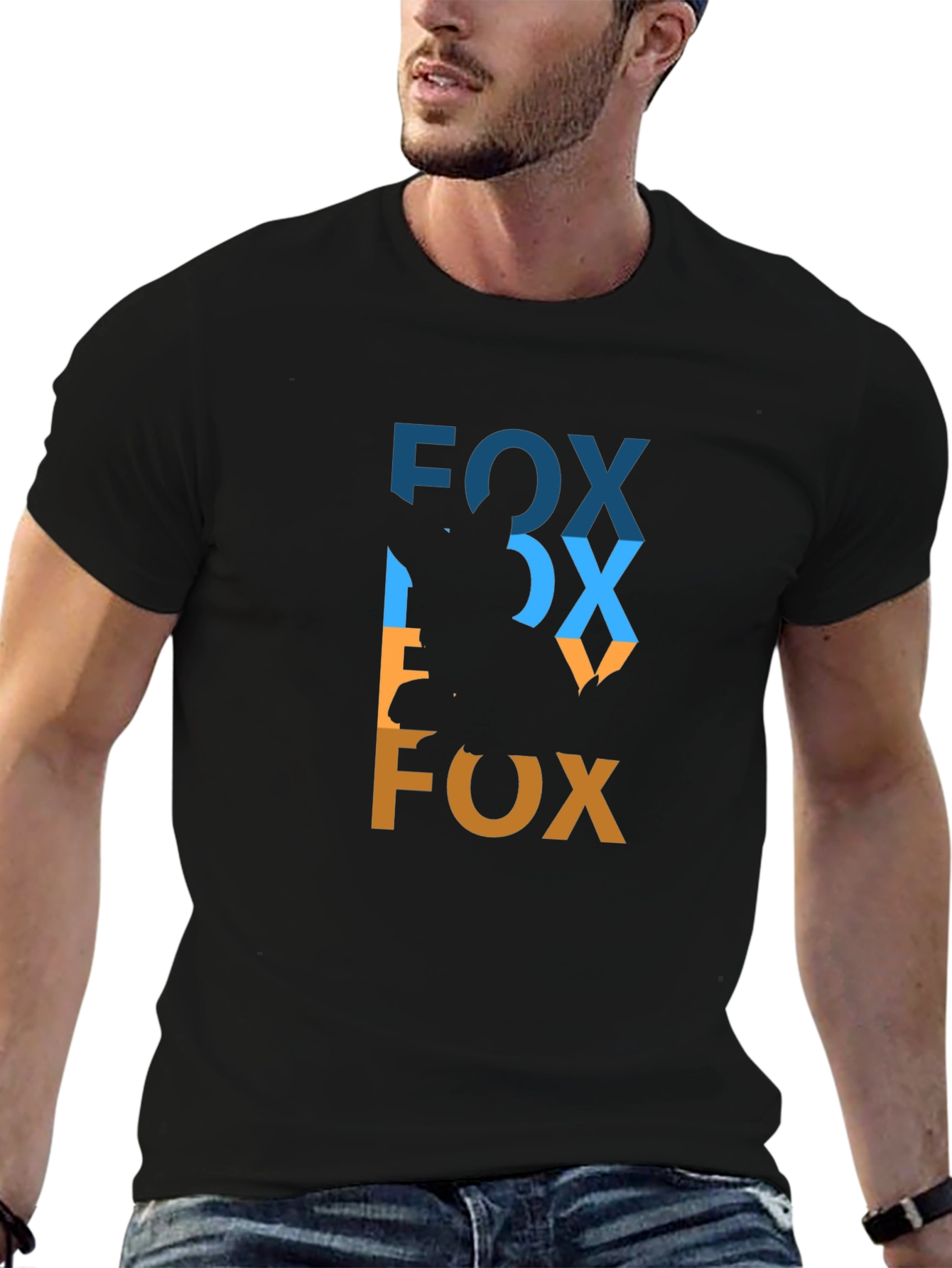 Fox Graphic Tee - Stylish Black T-Shirt