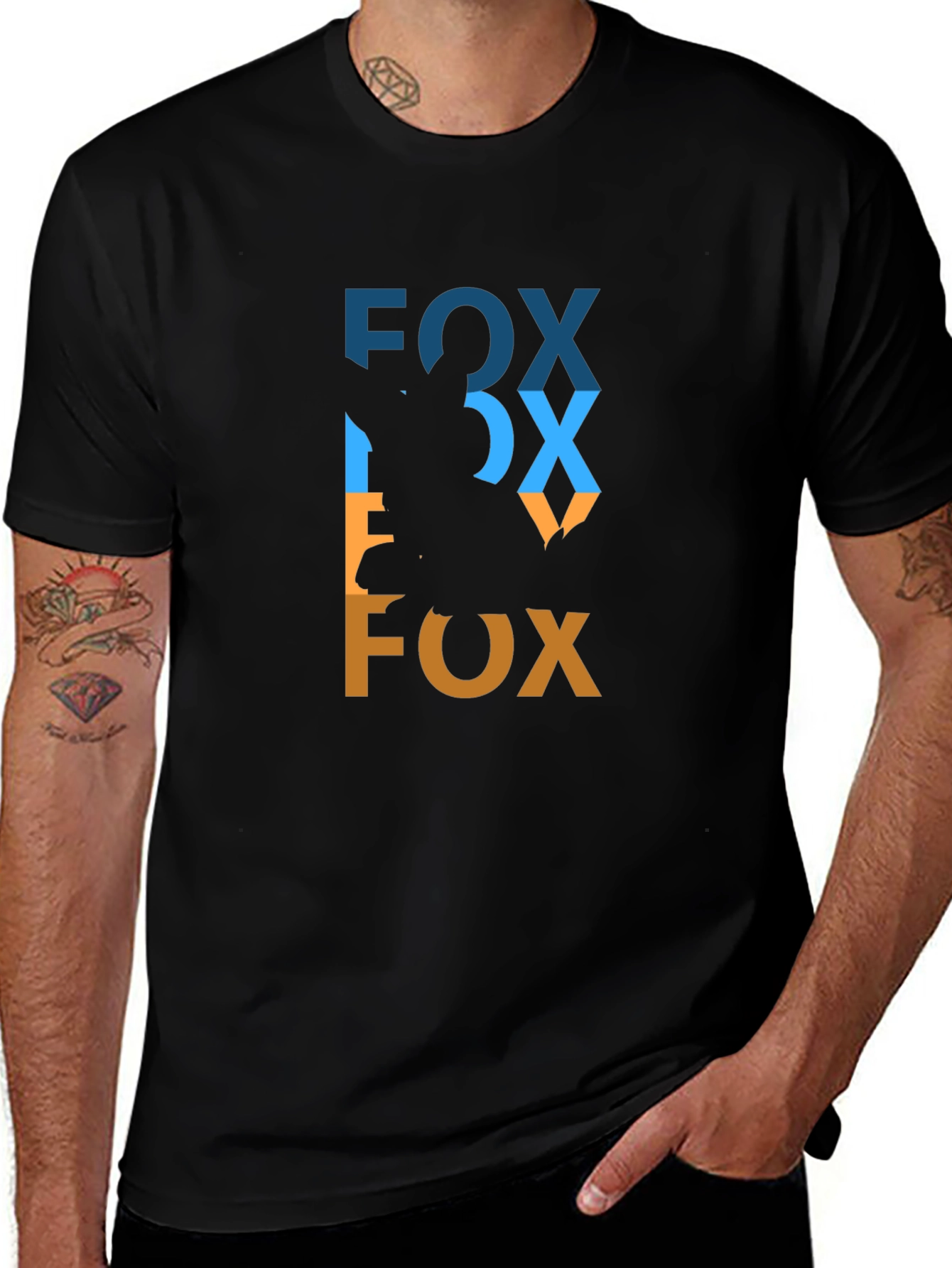 Fox Graphic Tee - Stylish Black T-Shirt