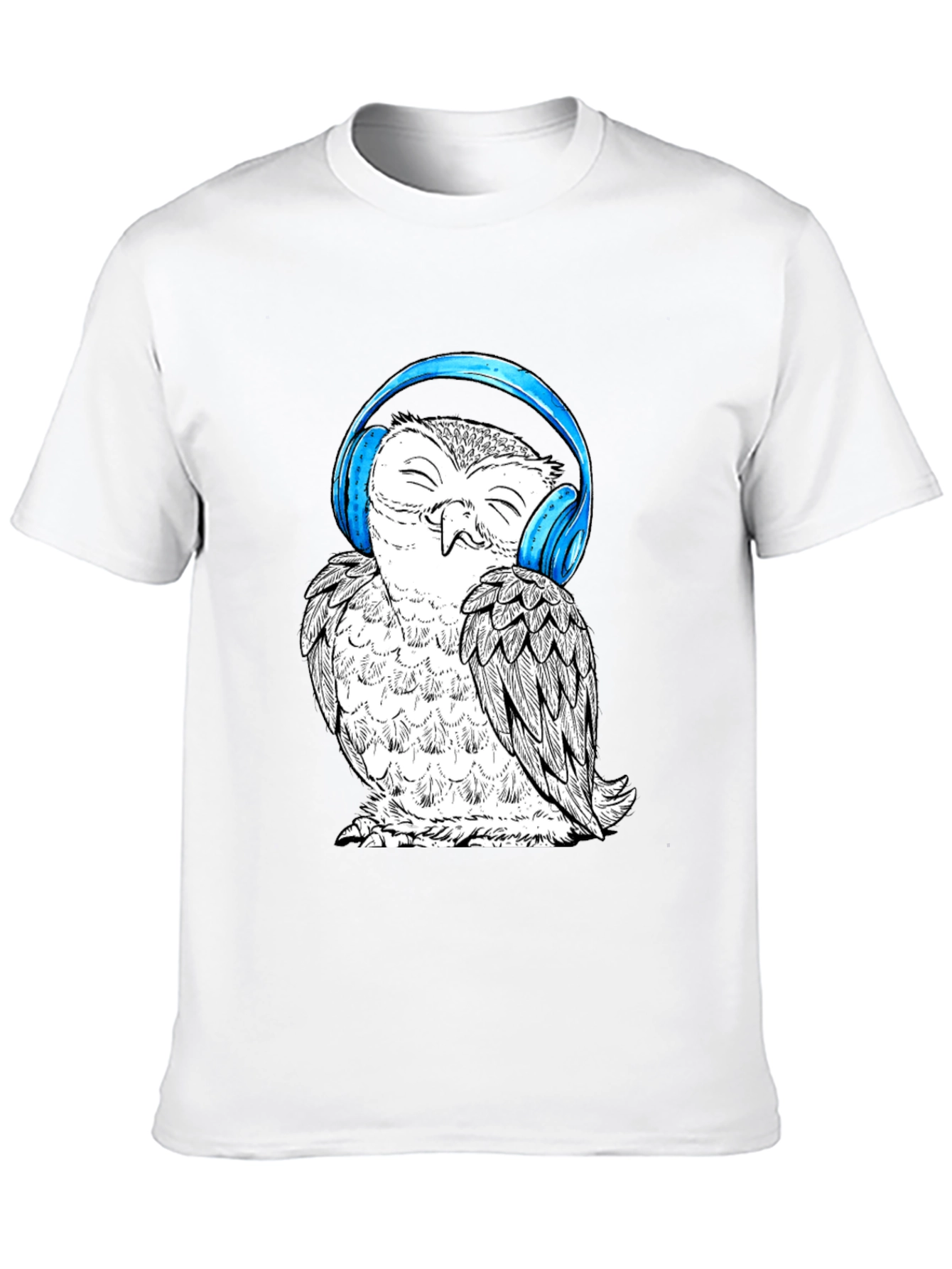 Owl with Headphones Graphic T-Shirt