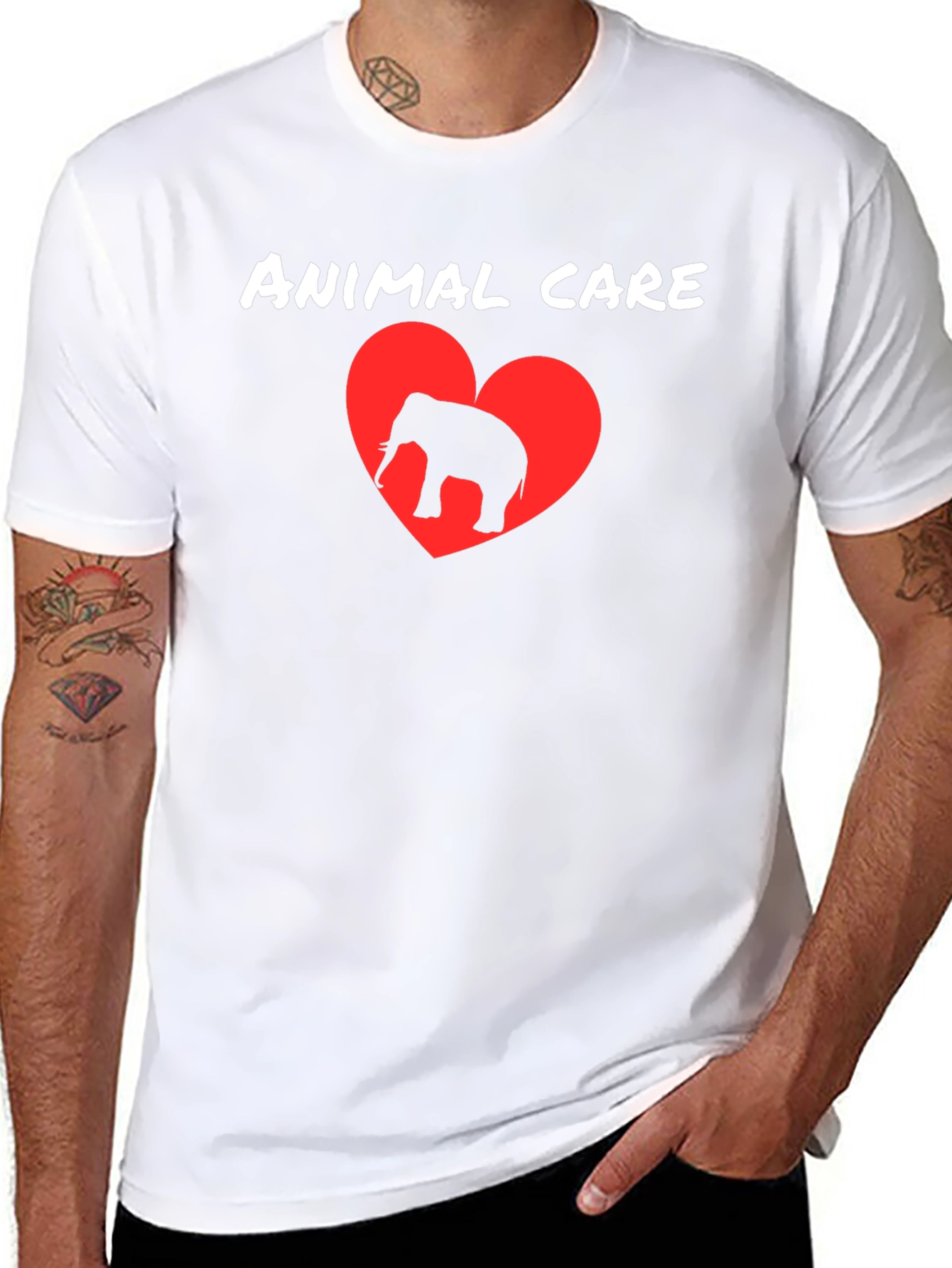 Animal Care Elephant Heart T-Shirt