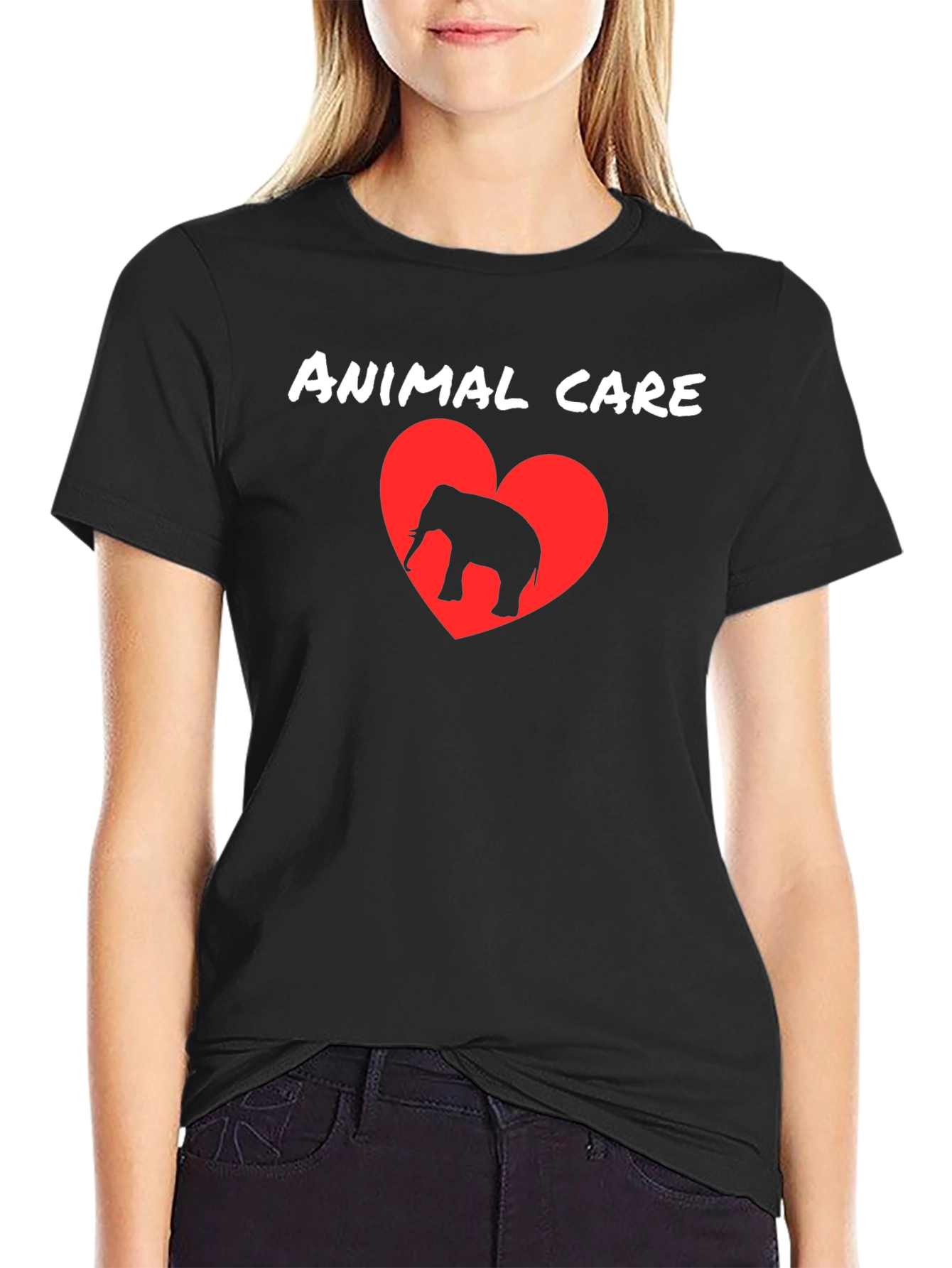Animal Care Elephant Heart T-Shirt