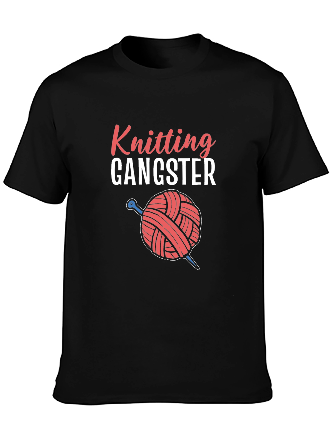 Knitting Gangster Graphic Tee - Yarn Lovers T-Shirt