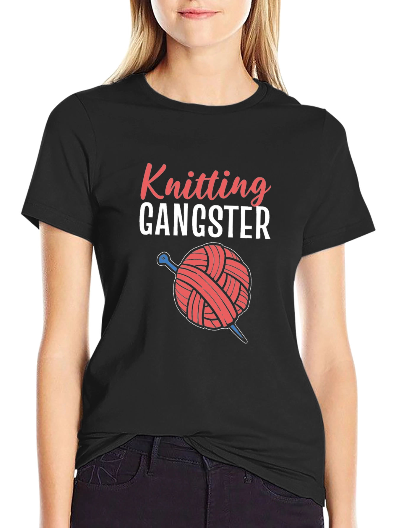 Knitting Gangster Graphic Tee - Yarn Lovers T-Shirt