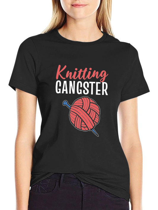 Knitting Gangster Graphic Tee - Yarn Lovers T-Shirt
