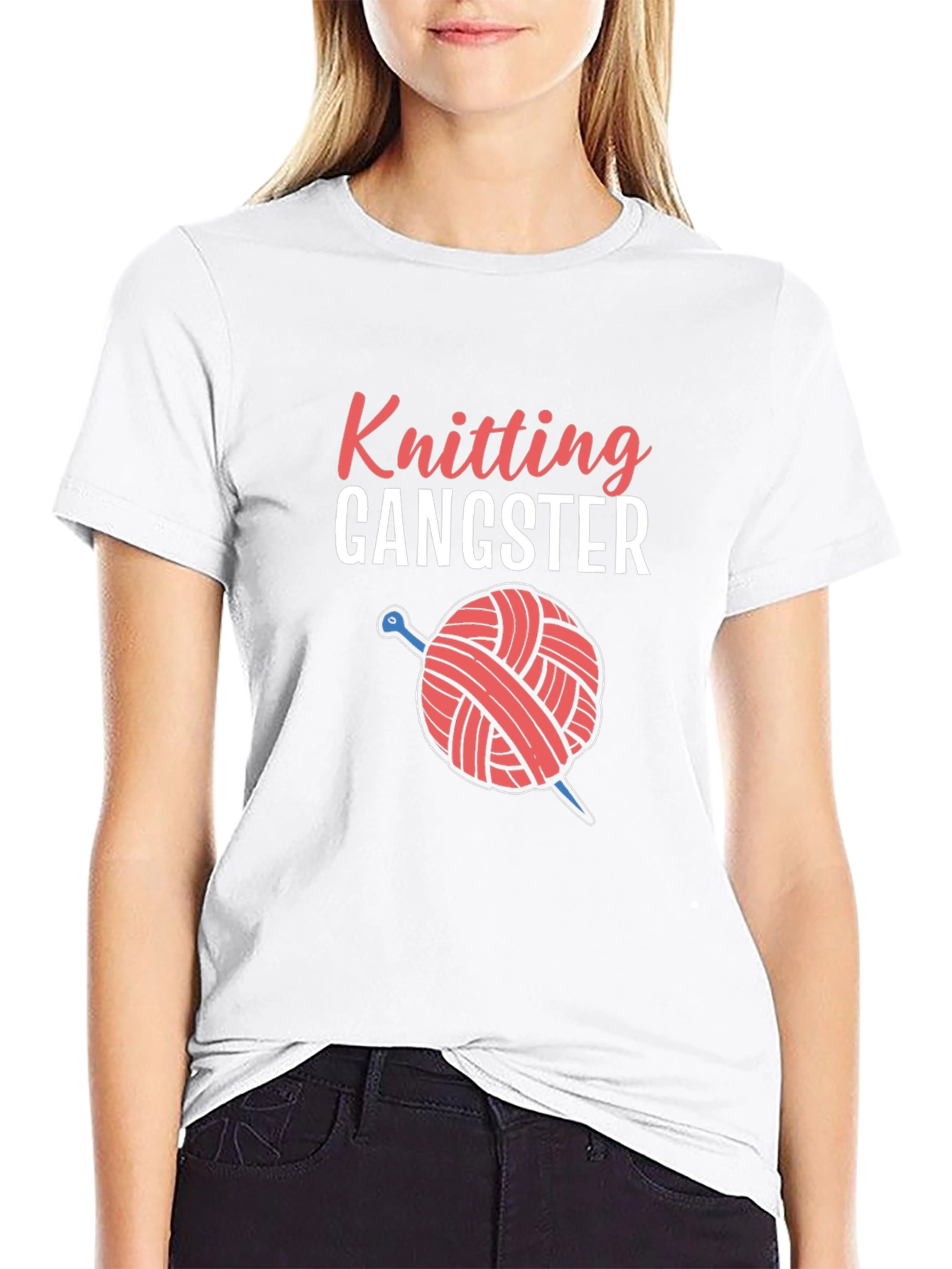 Knitting Gangster Graphic Tee - Yarn Lovers T-Shirt