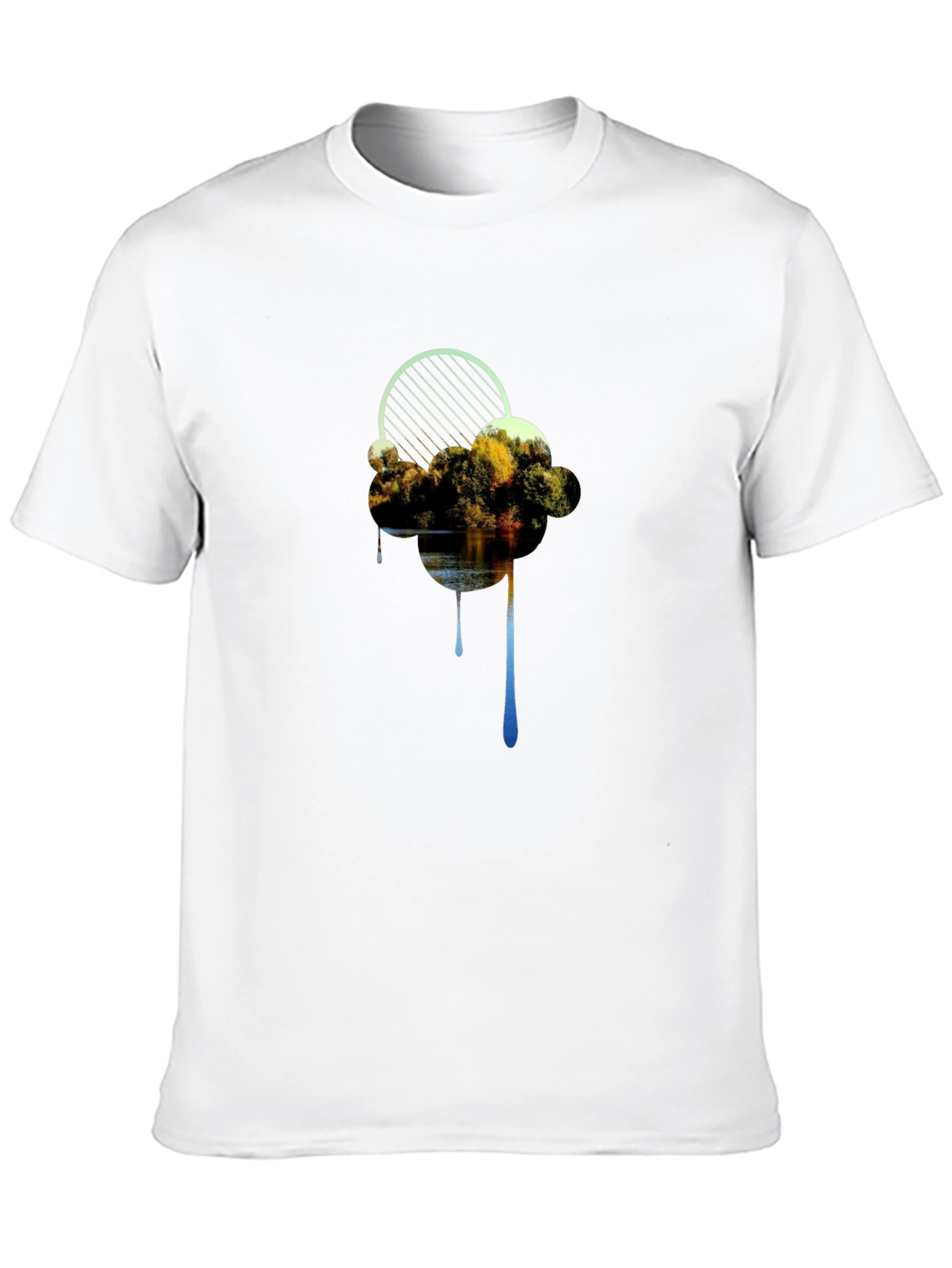 Abstract Cloud Graphic Black T-Shirt