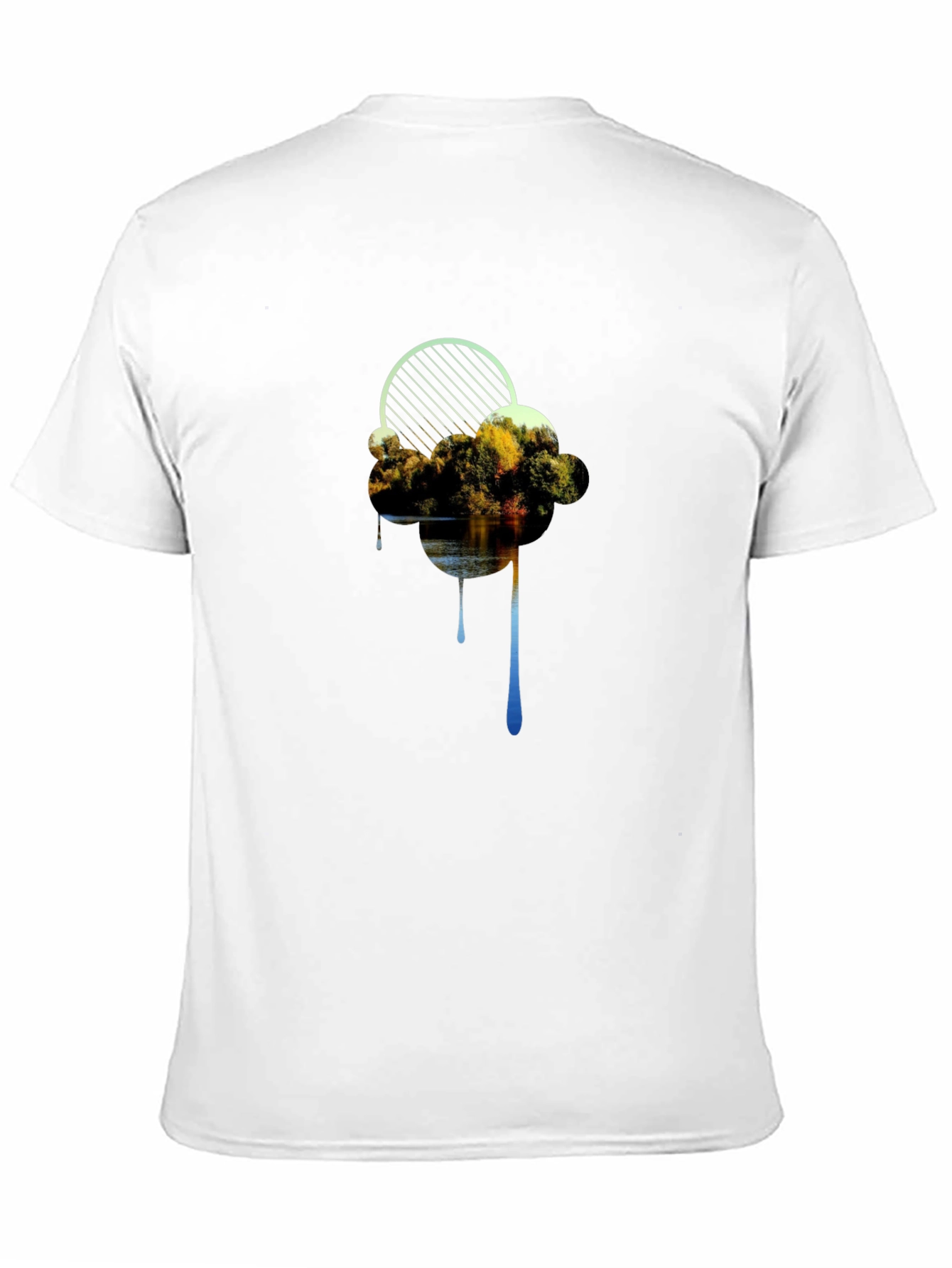 Abstract Cloud Graphic Black T-Shirt
