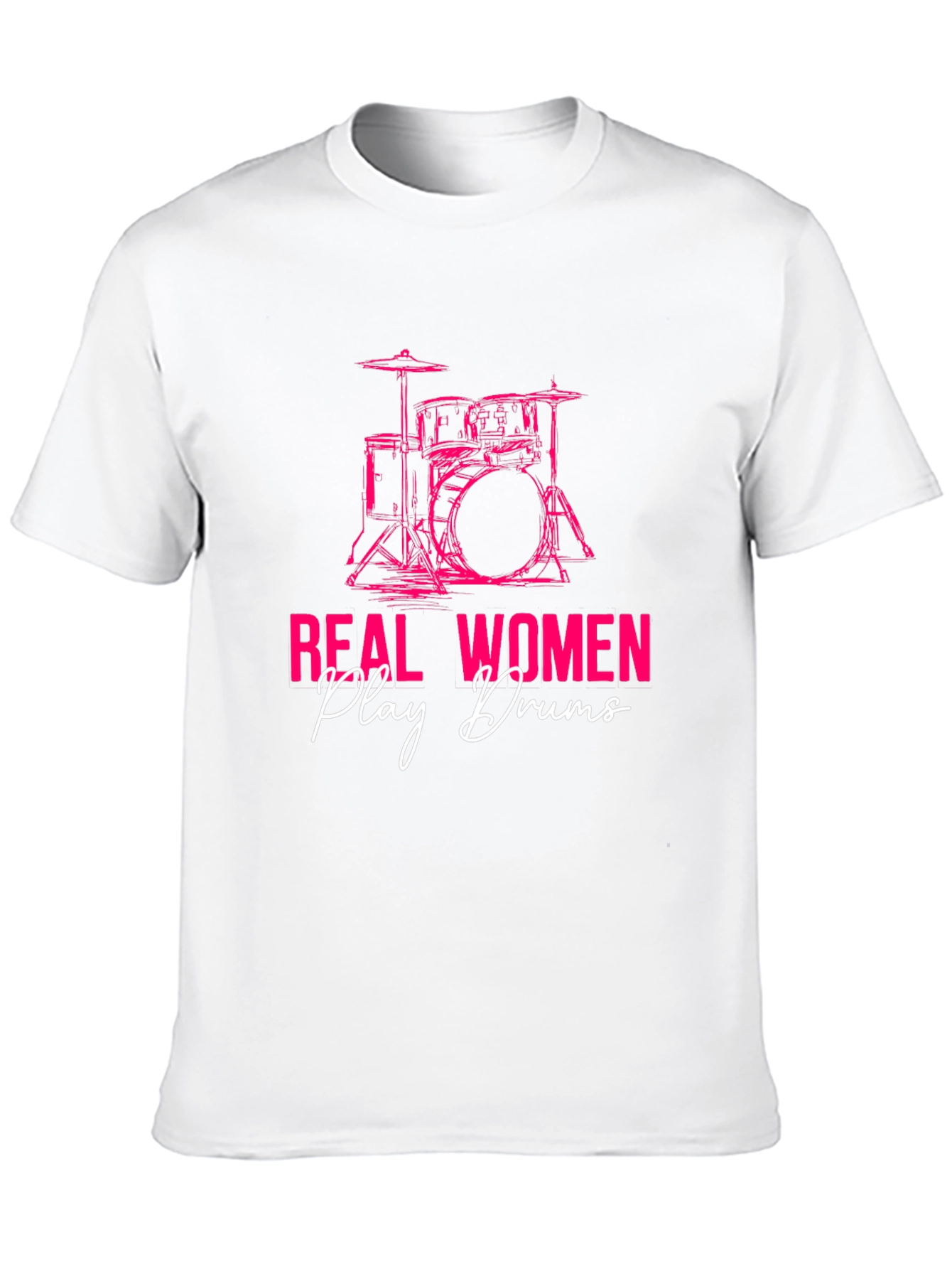 Real Women Play Drums Black T-Shirt