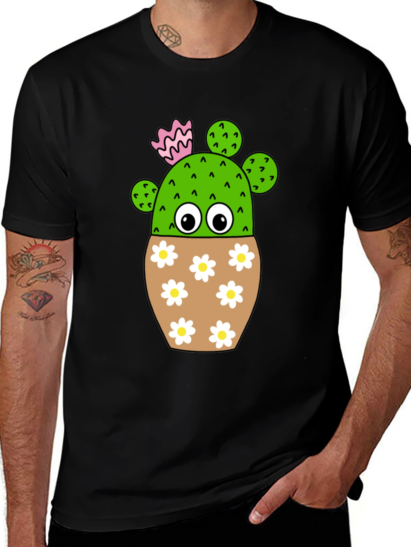 Cute Cactus in Flower Pot T-Shirt