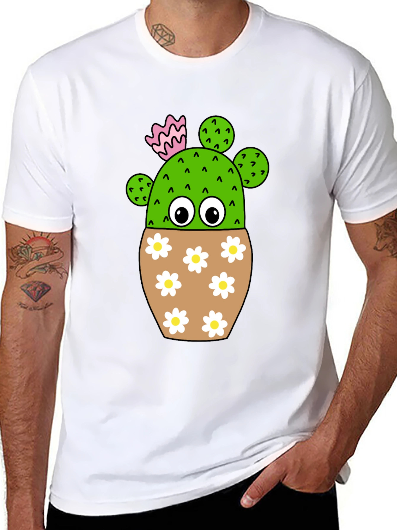 Cute Cactus in Flower Pot T-Shirt