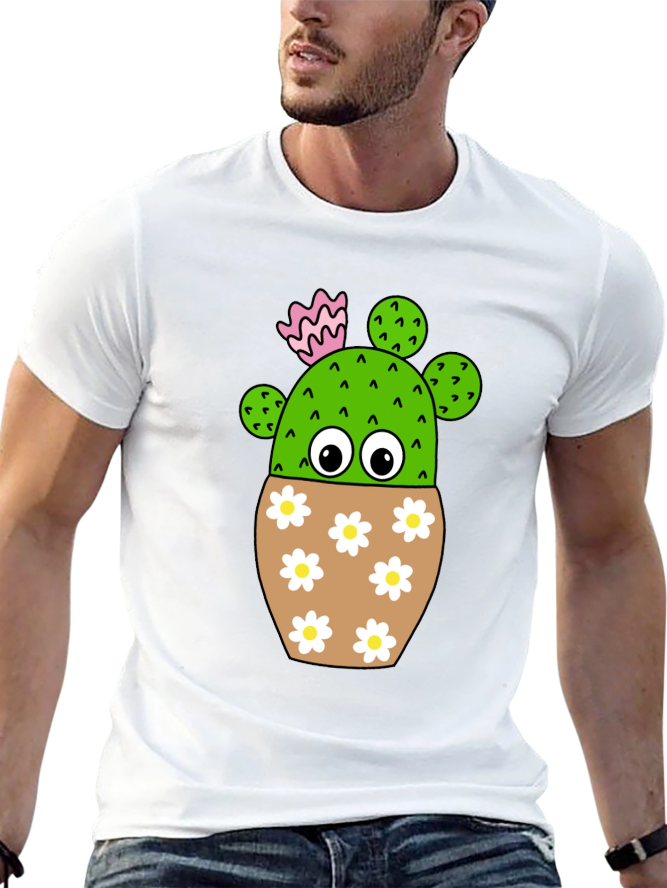Cute Cactus in Flower Pot T-Shirt