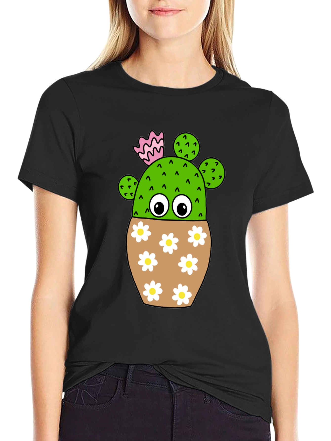 Cute Cactus in Flower Pot T-Shirt
