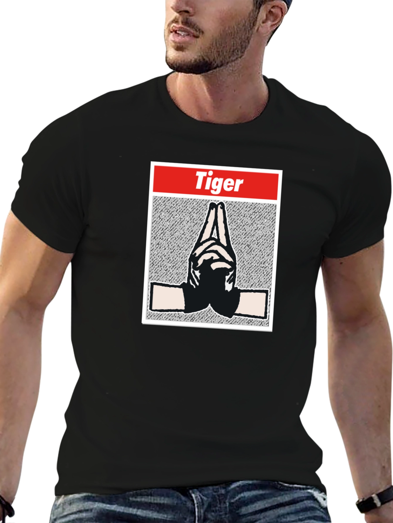 Tiger Hands Black T-Shirt