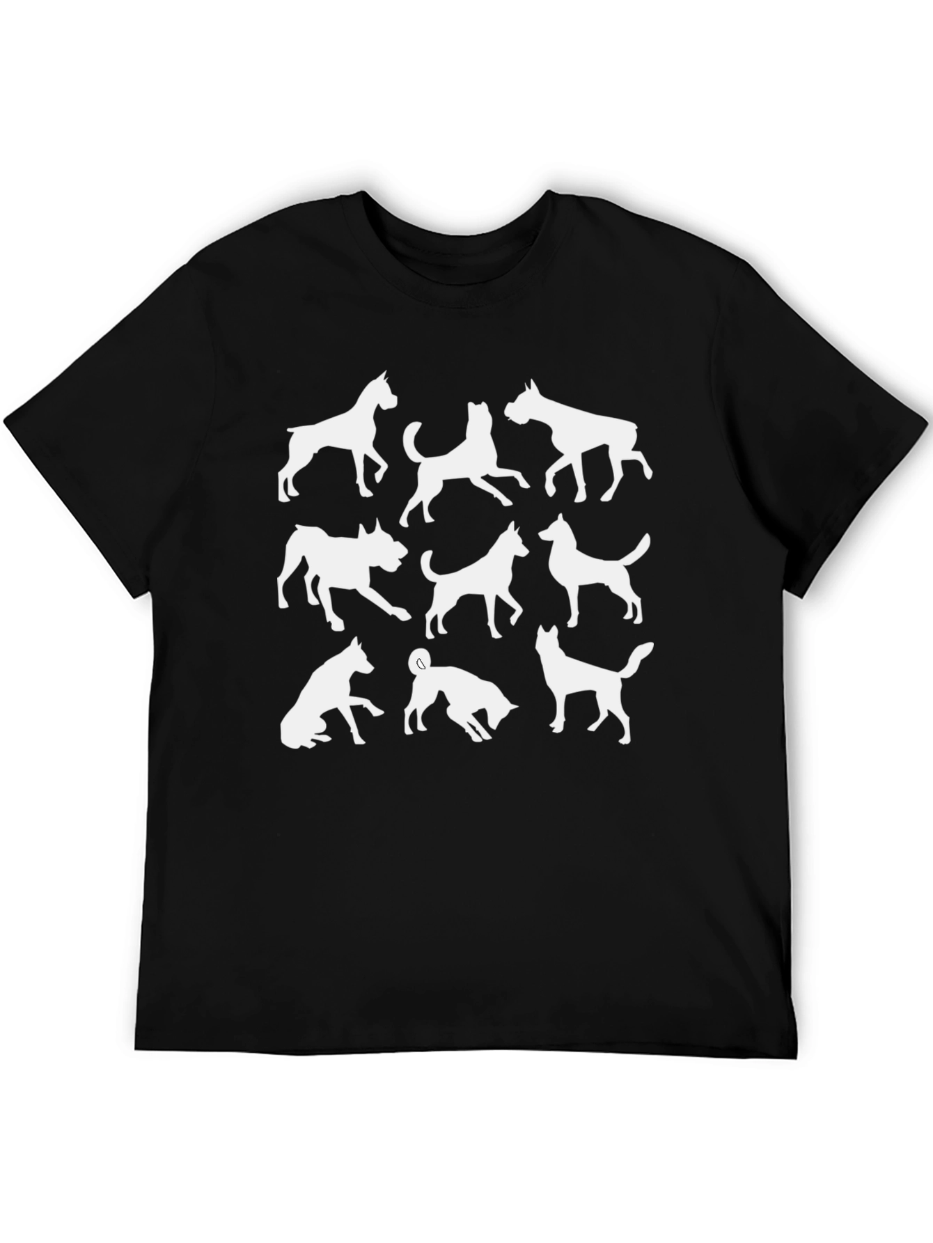 Dog Silhouettes Black Graphic Tee