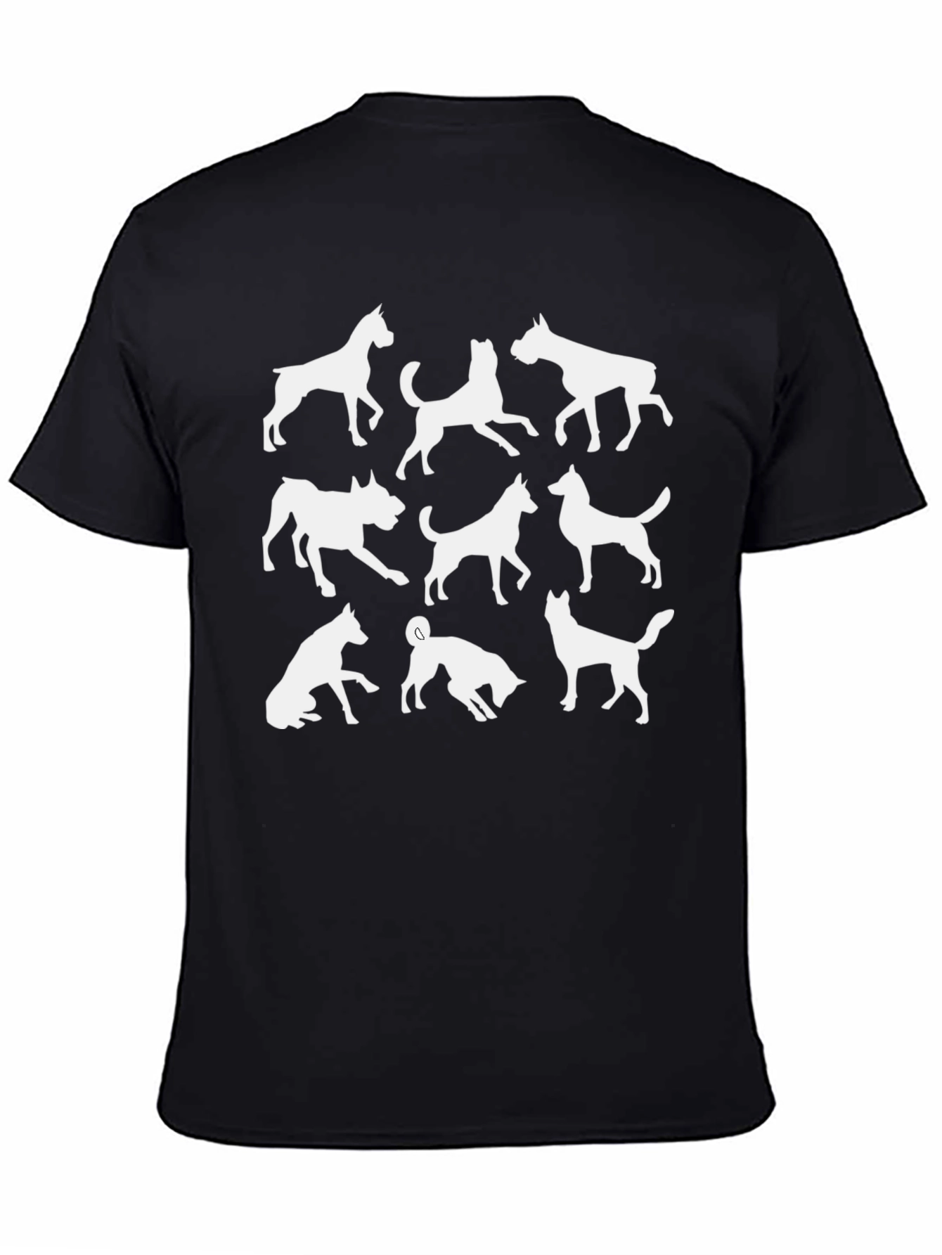 Dog Silhouettes Black Graphic Tee