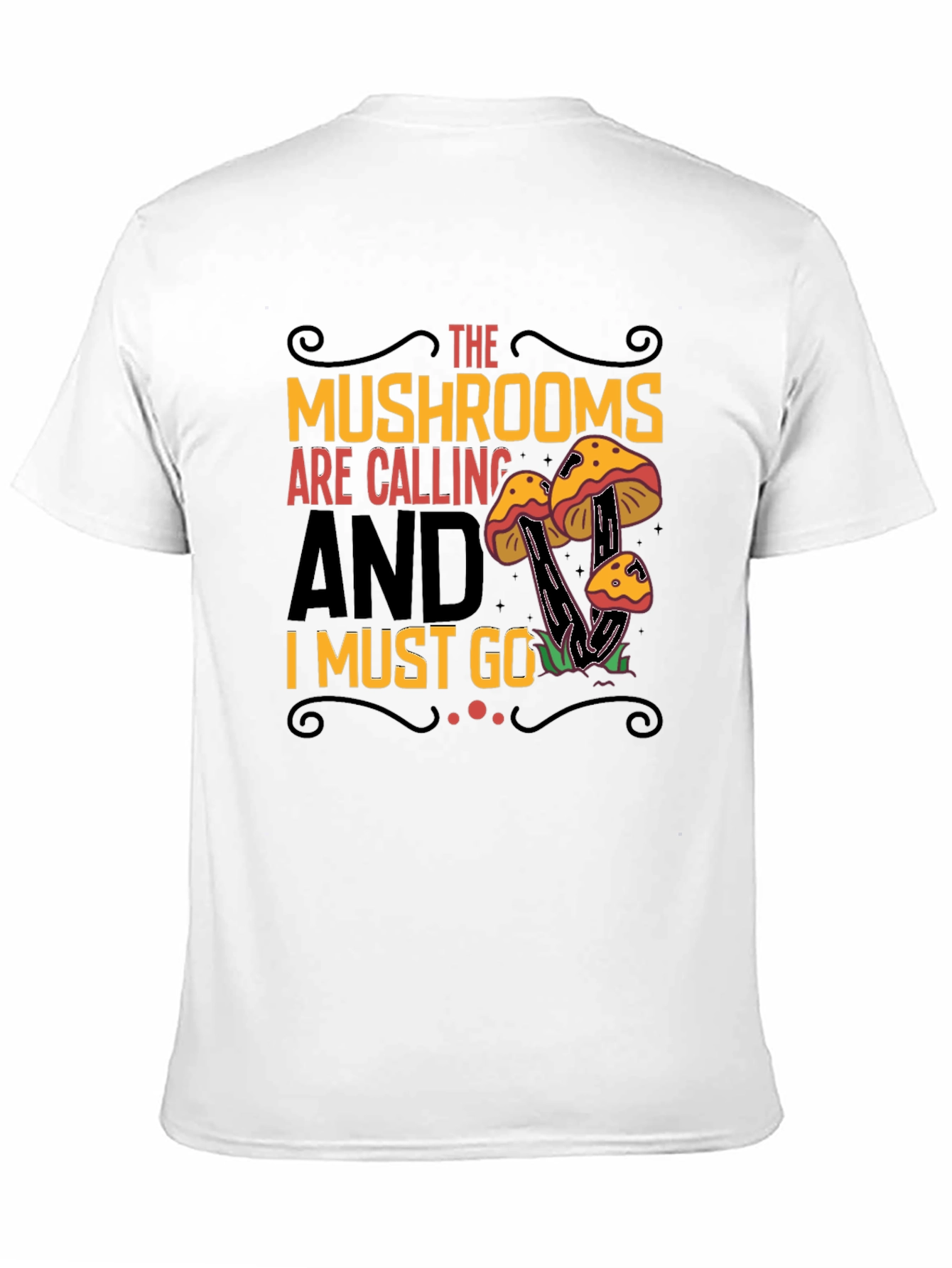 Mushroom Calling Graphic T-Shirt - Black