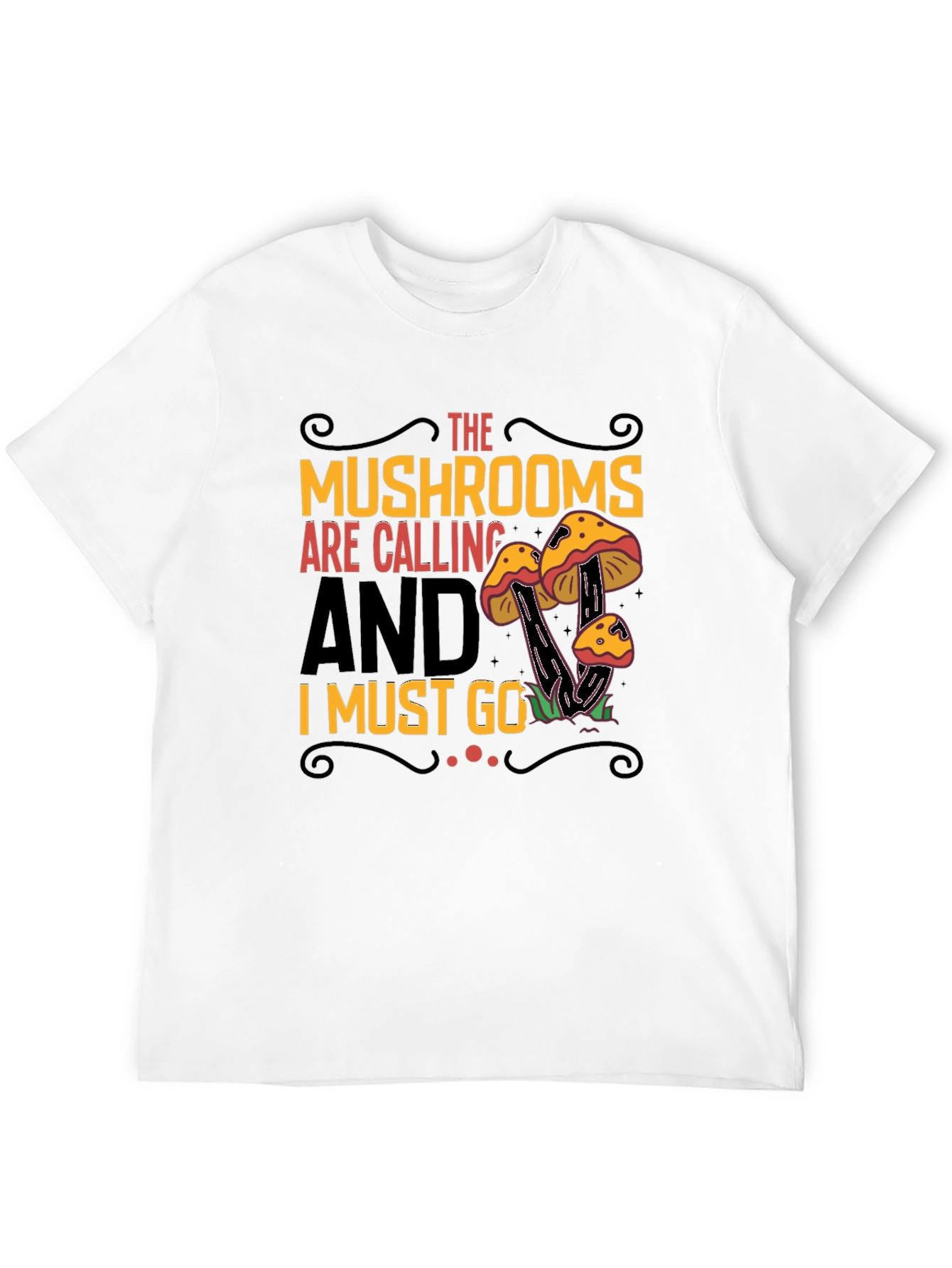 Mushroom Calling Graphic T-Shirt - Black