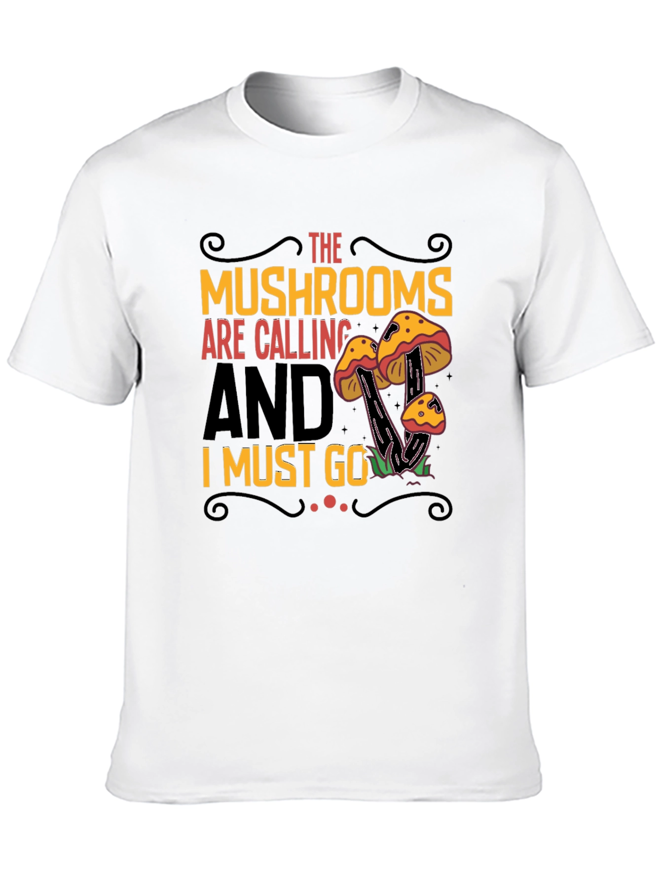 Mushroom Calling Graphic T-Shirt - Black