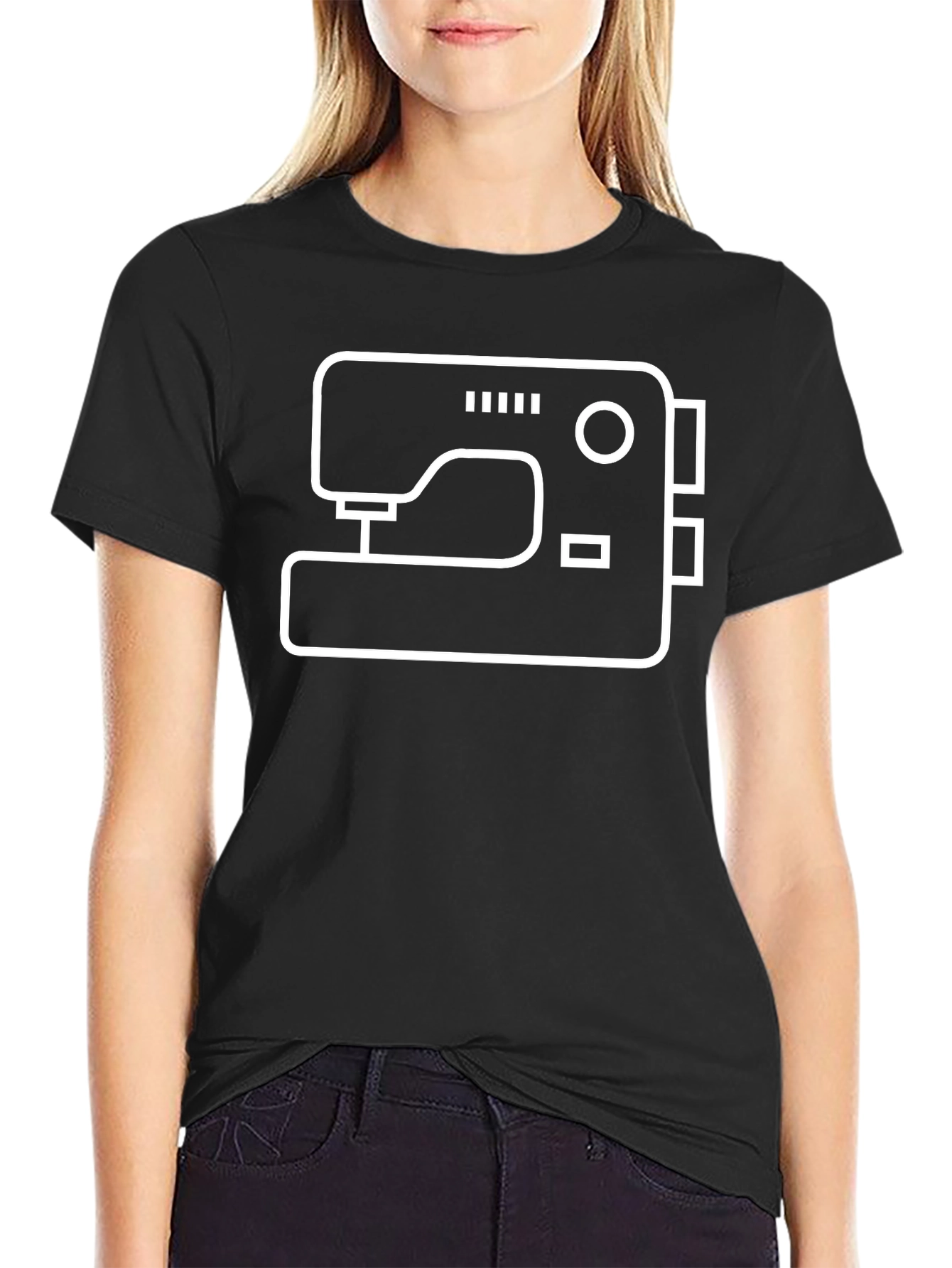 Sewing Machine Graphic Tee - Minimalist Design