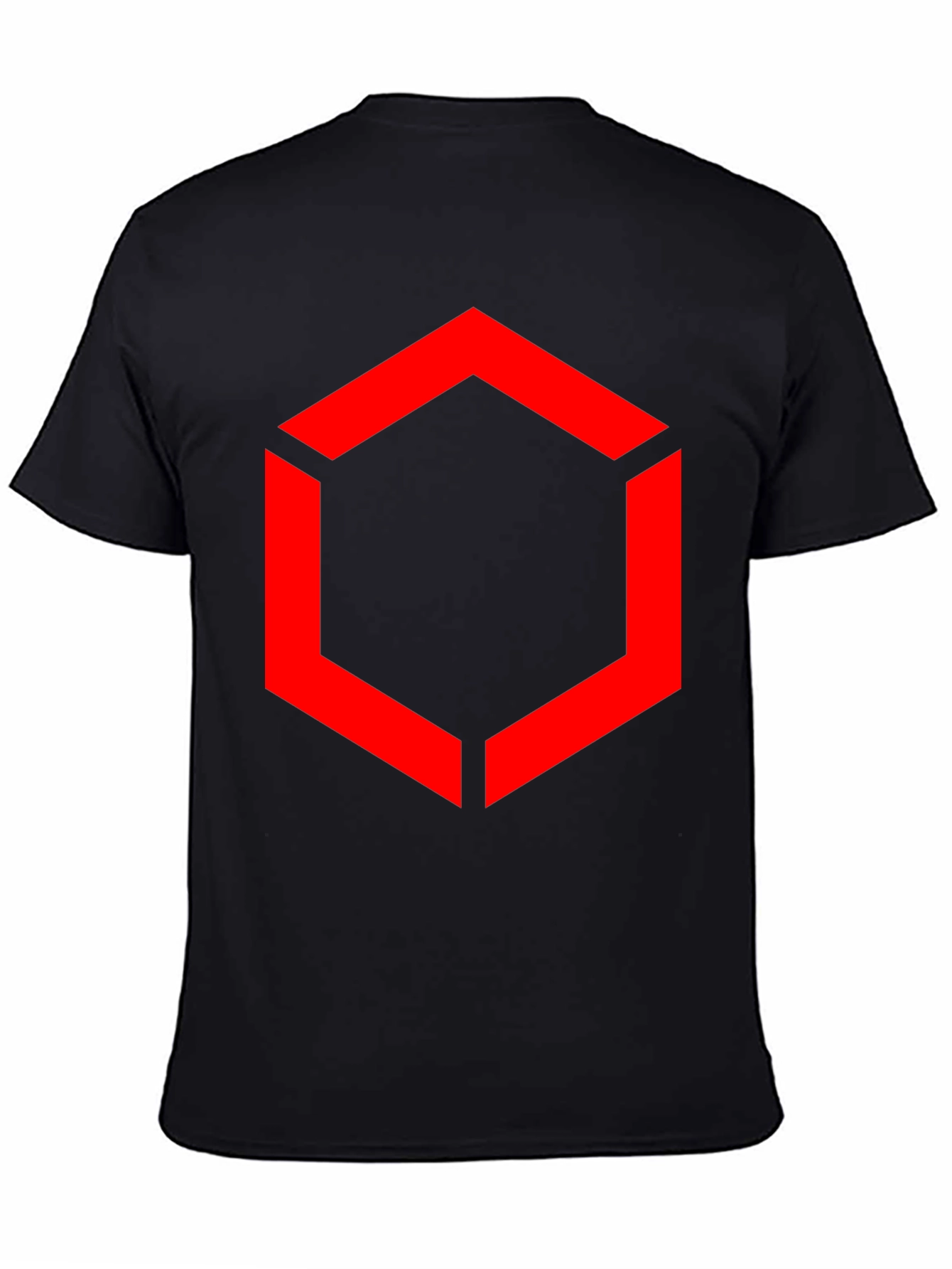 Hexagon Graphic T-Shirt - Bold Red Design