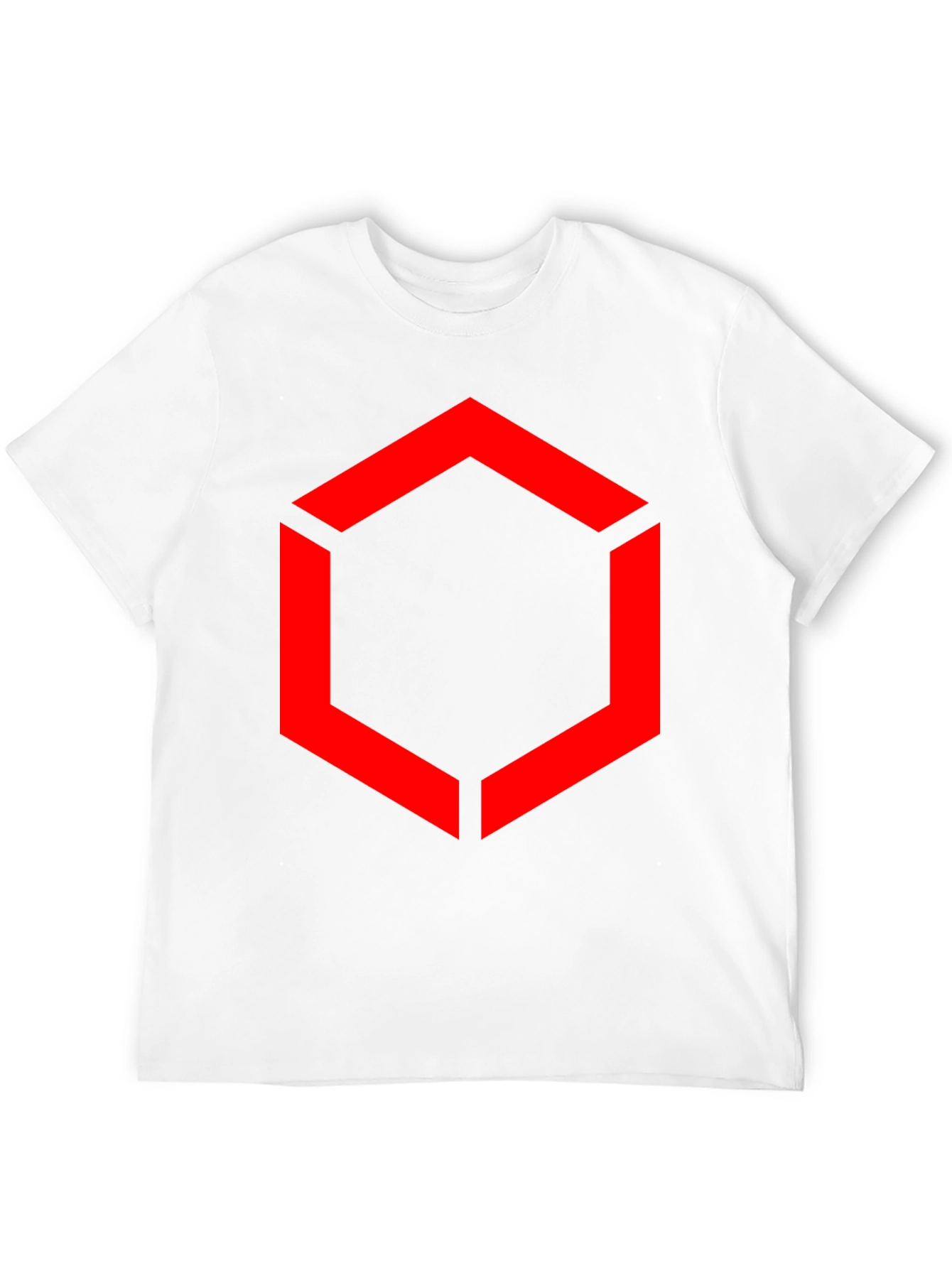 Hexagon Graphic T-Shirt - Bold Red Design