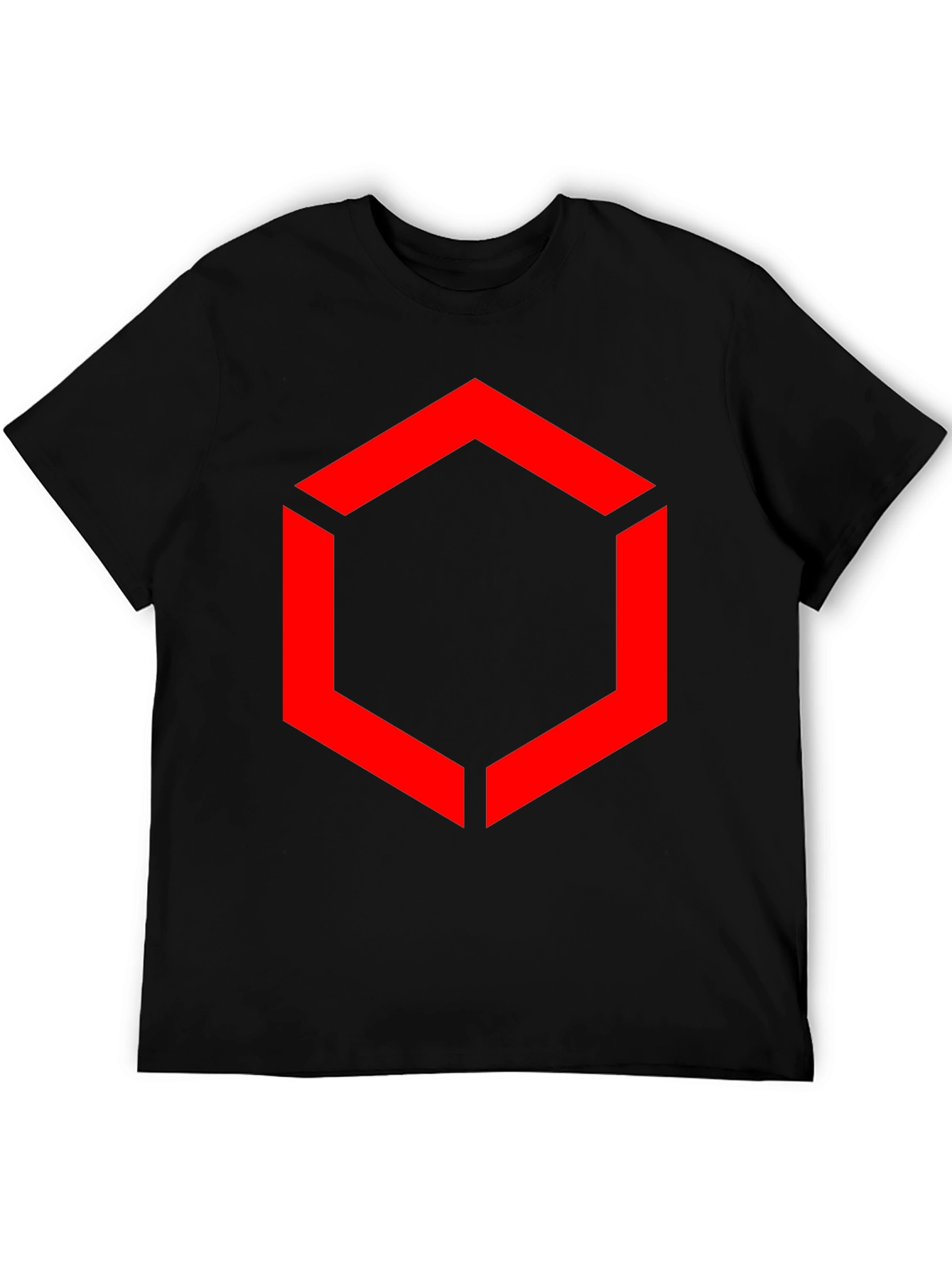 Hexagon Graphic T-Shirt - Bold Red Design