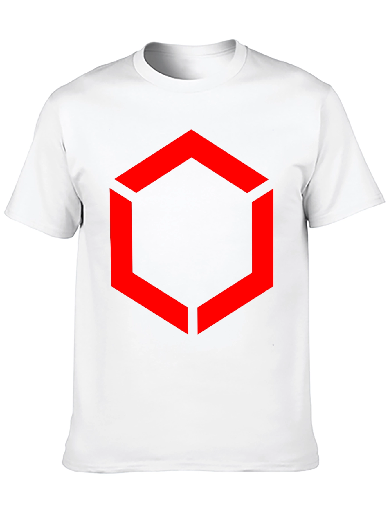 Hexagon Graphic T-Shirt - Bold Red Design