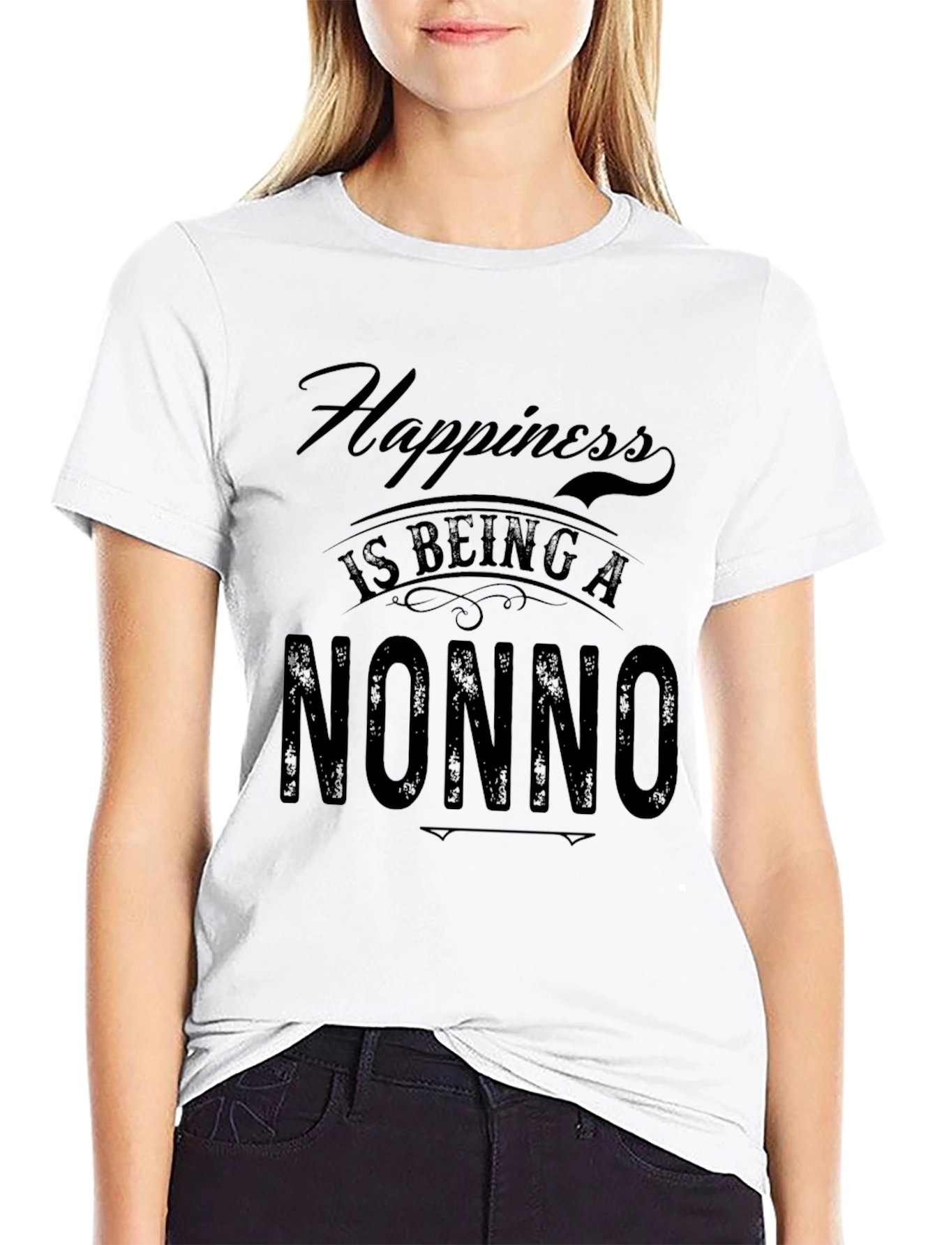 Happiness is Being a Nonno Black T-Shirt