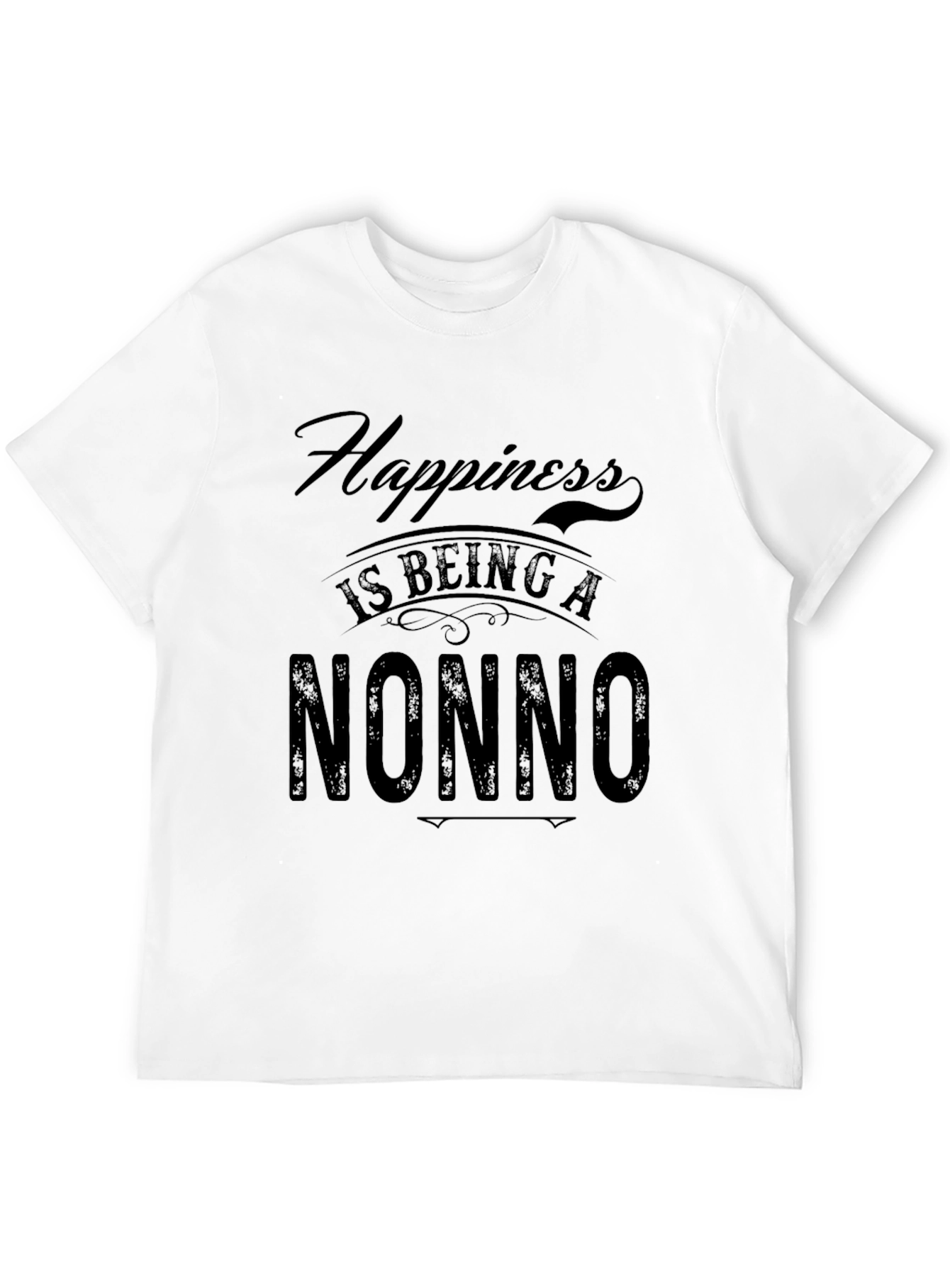 Happiness is Being a Nonno Black T-Shirt