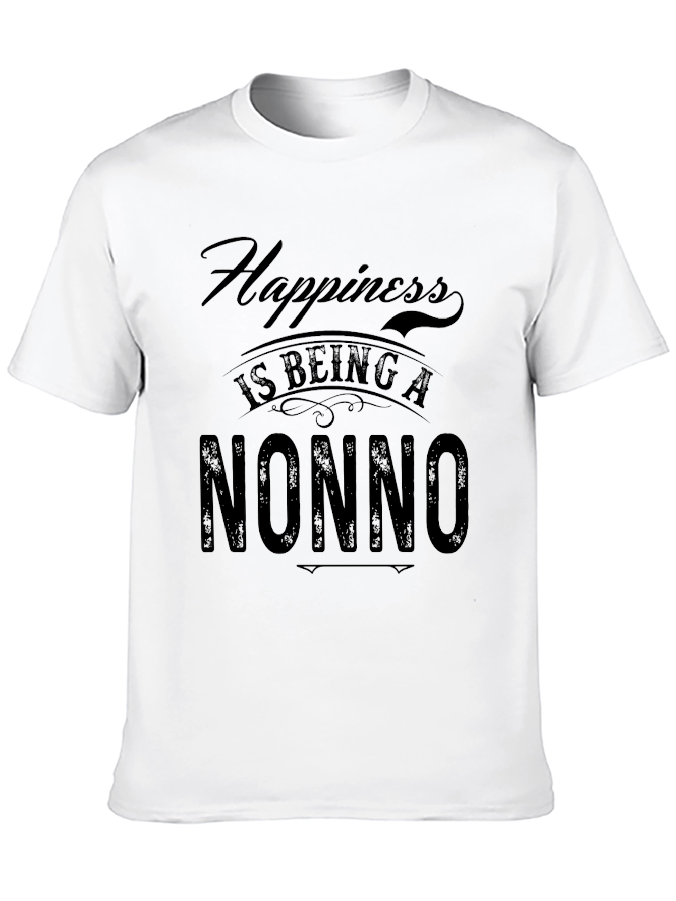 Happiness is Being a Nonno Black T-Shirt