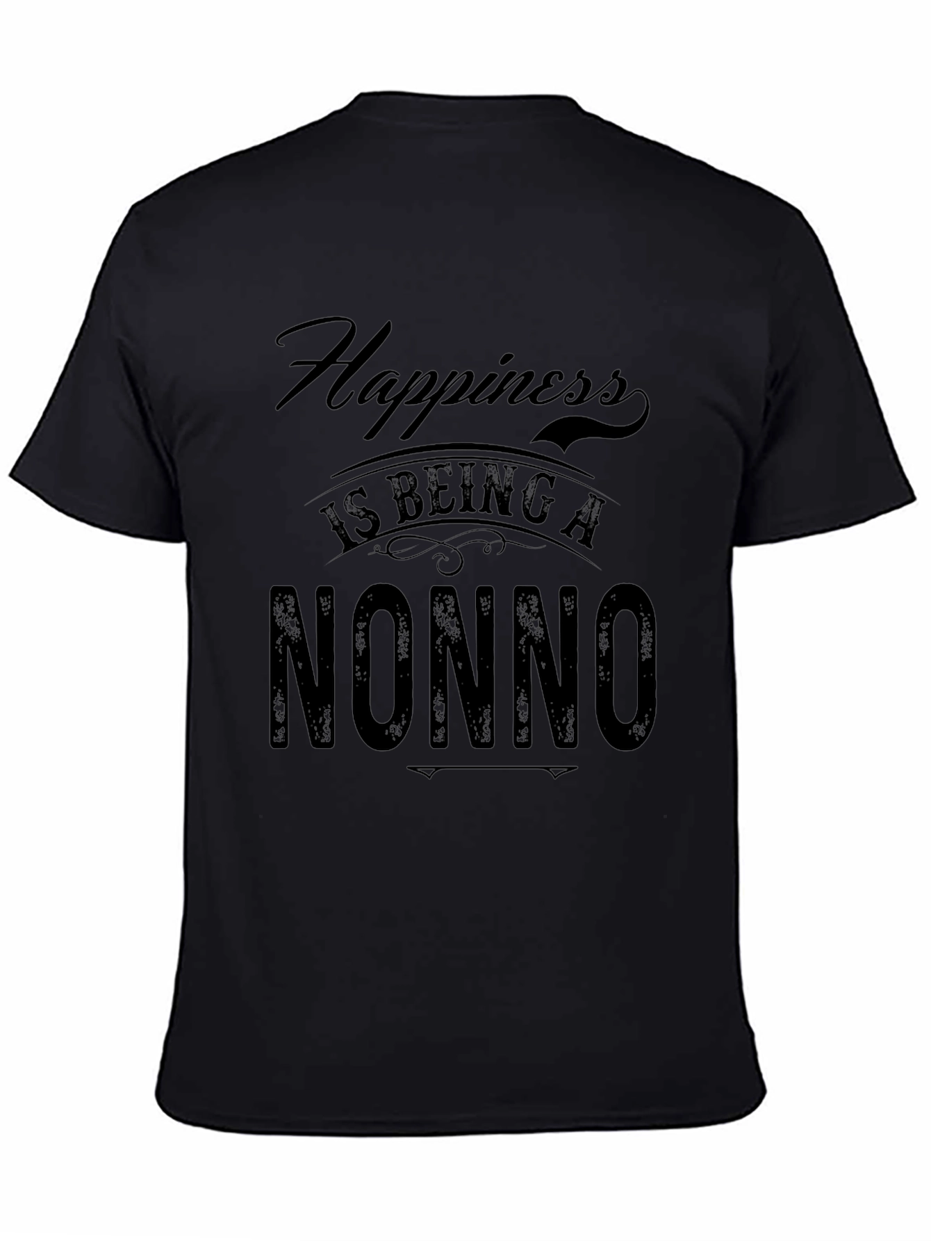 Happiness is Being a Nonno Black T-Shirt