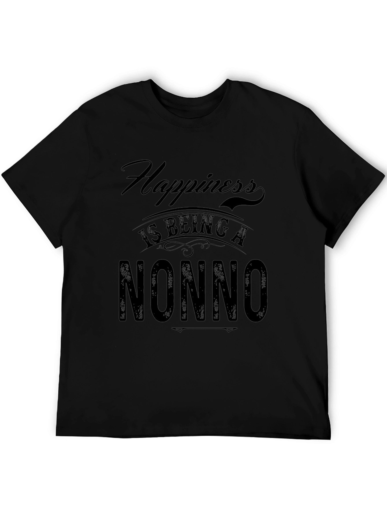 Happiness is Being a Nonno Black T-Shirt