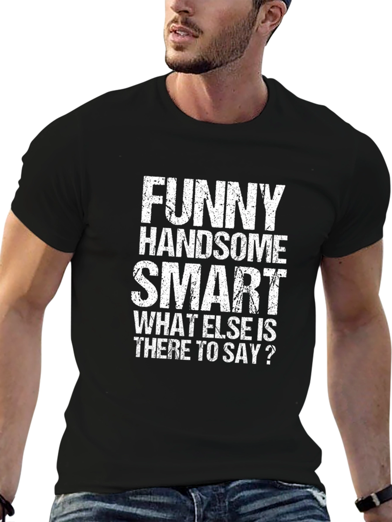 Funny Handsome Smart Mens Graphic T-Shirt