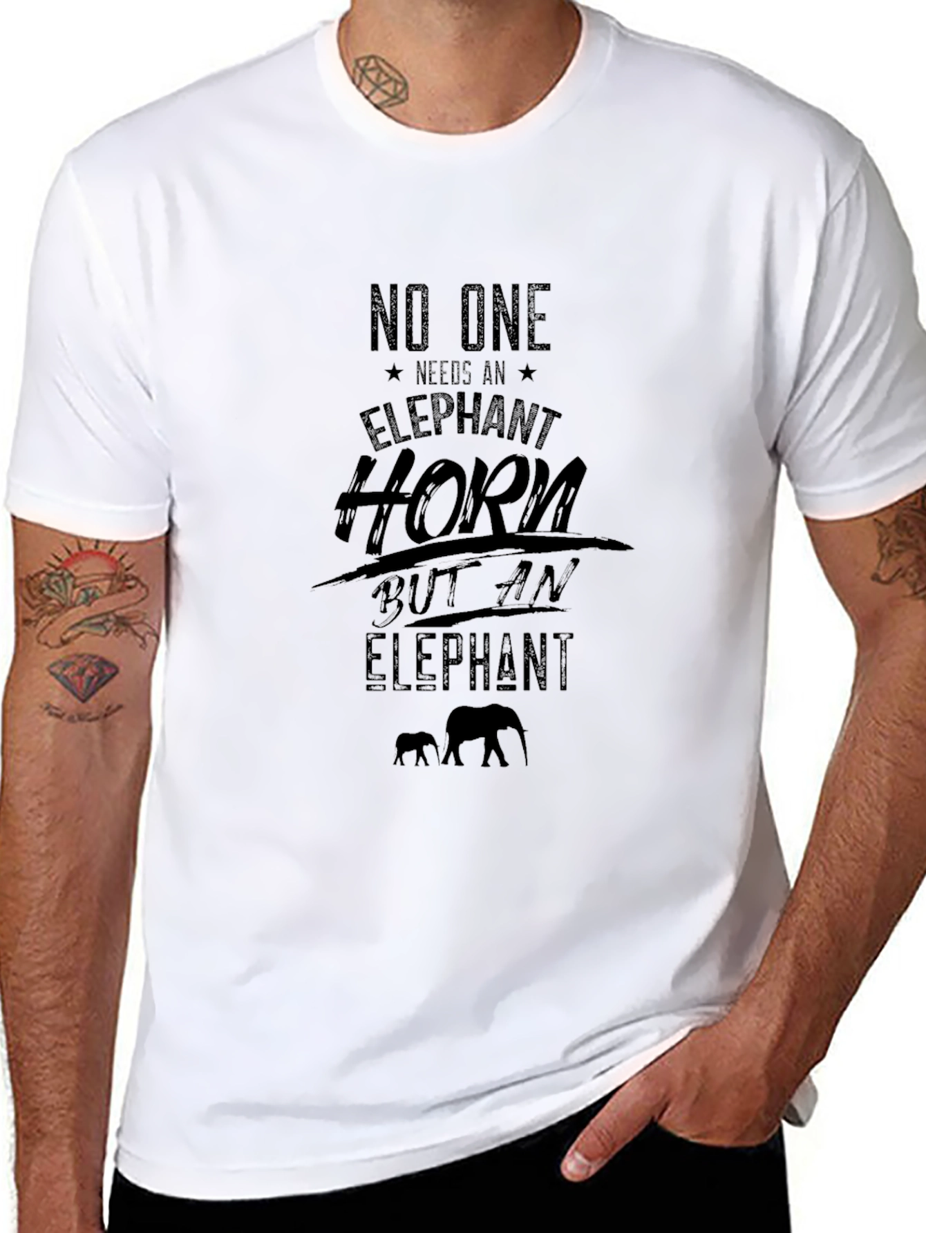 Elephant Conservation Graphic Tee - Black