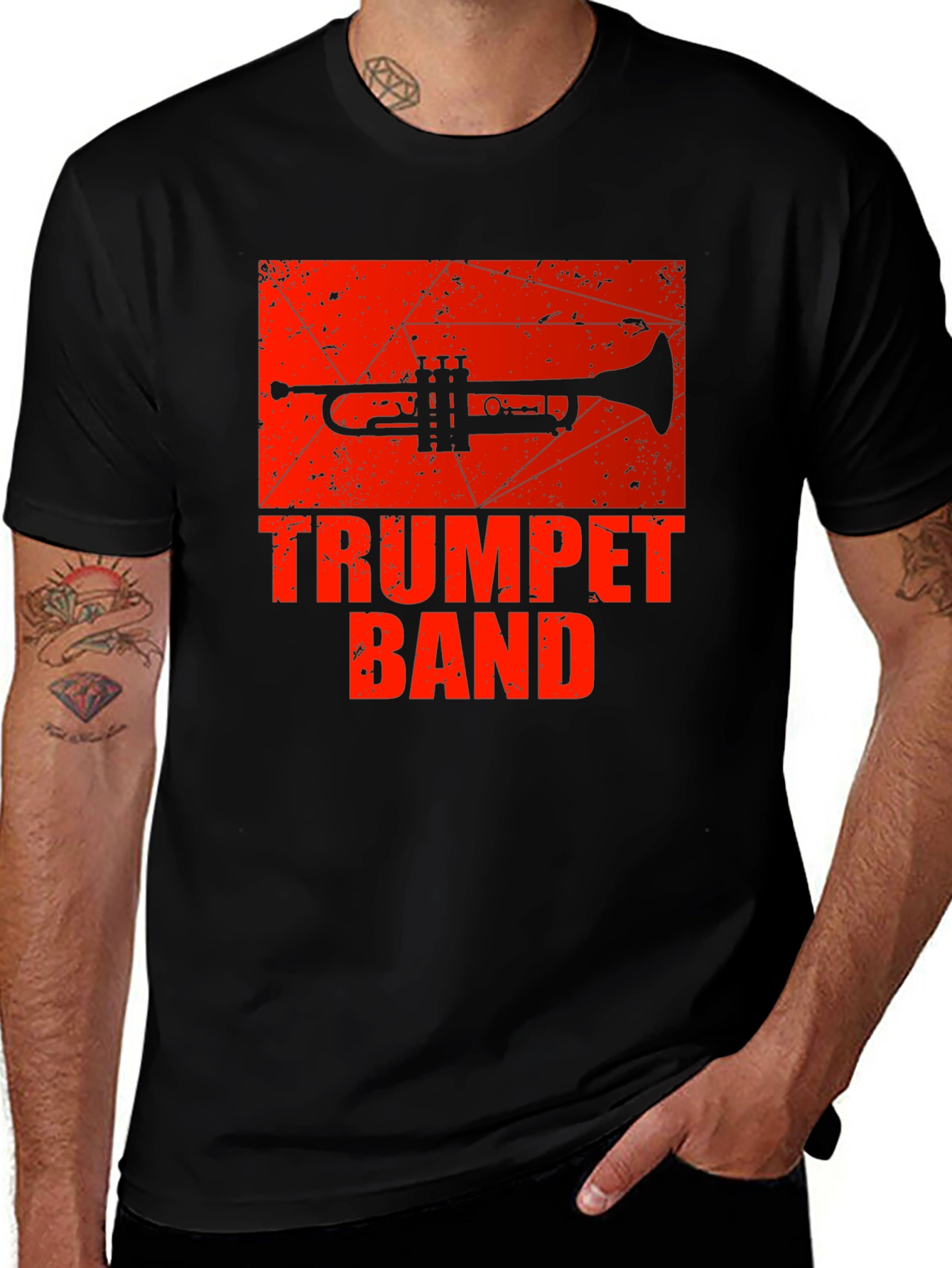 Trumpet Band Graphic Tee - Music Lovers T-Shirt