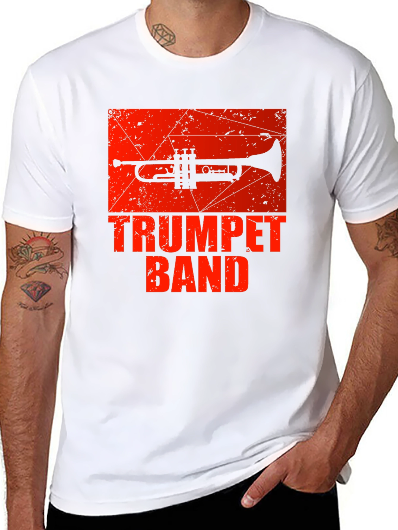 Trumpet Band Graphic Tee - Music Lovers T-Shirt