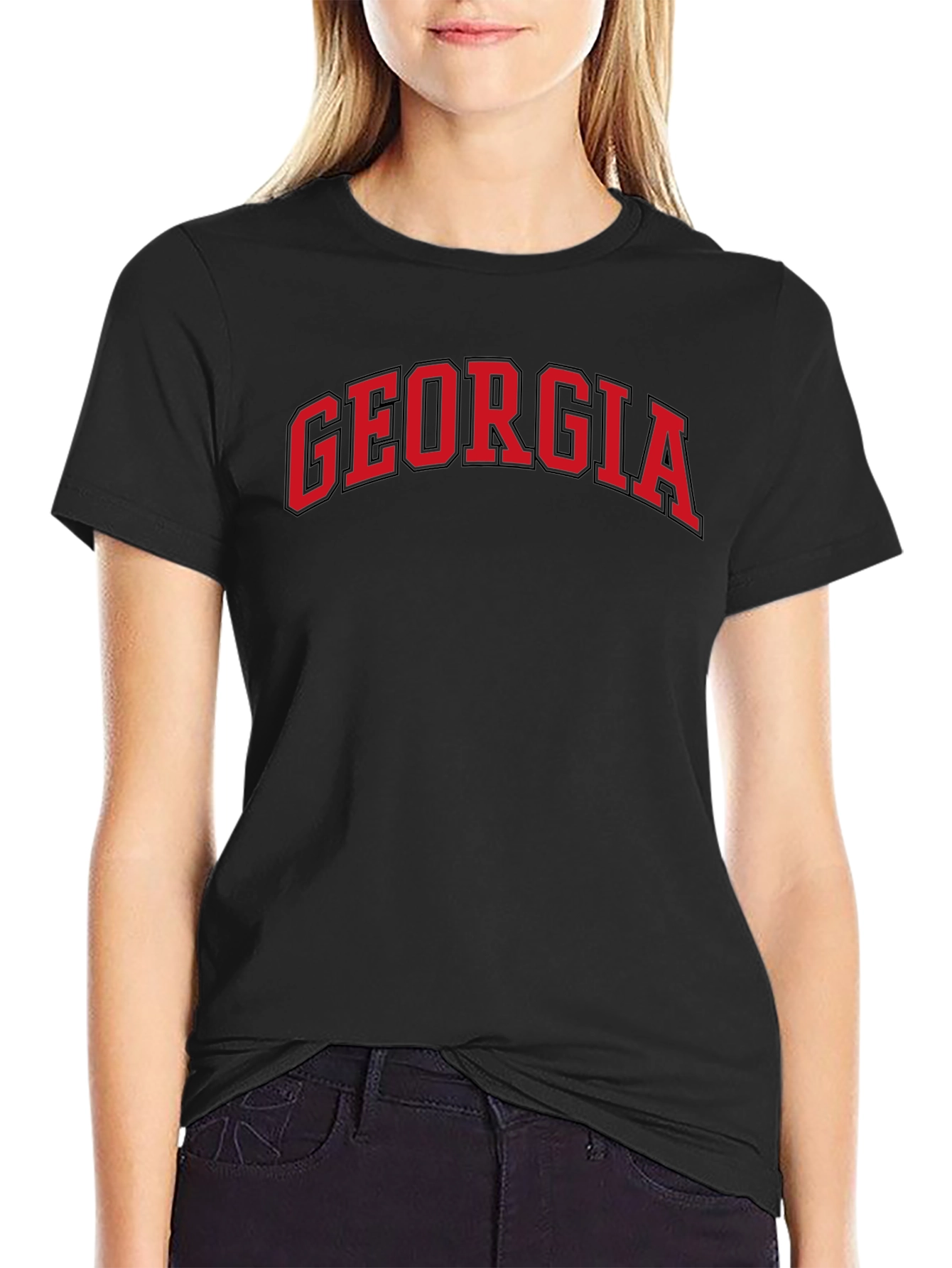 Georgia Arch Logo Black T-Shirt