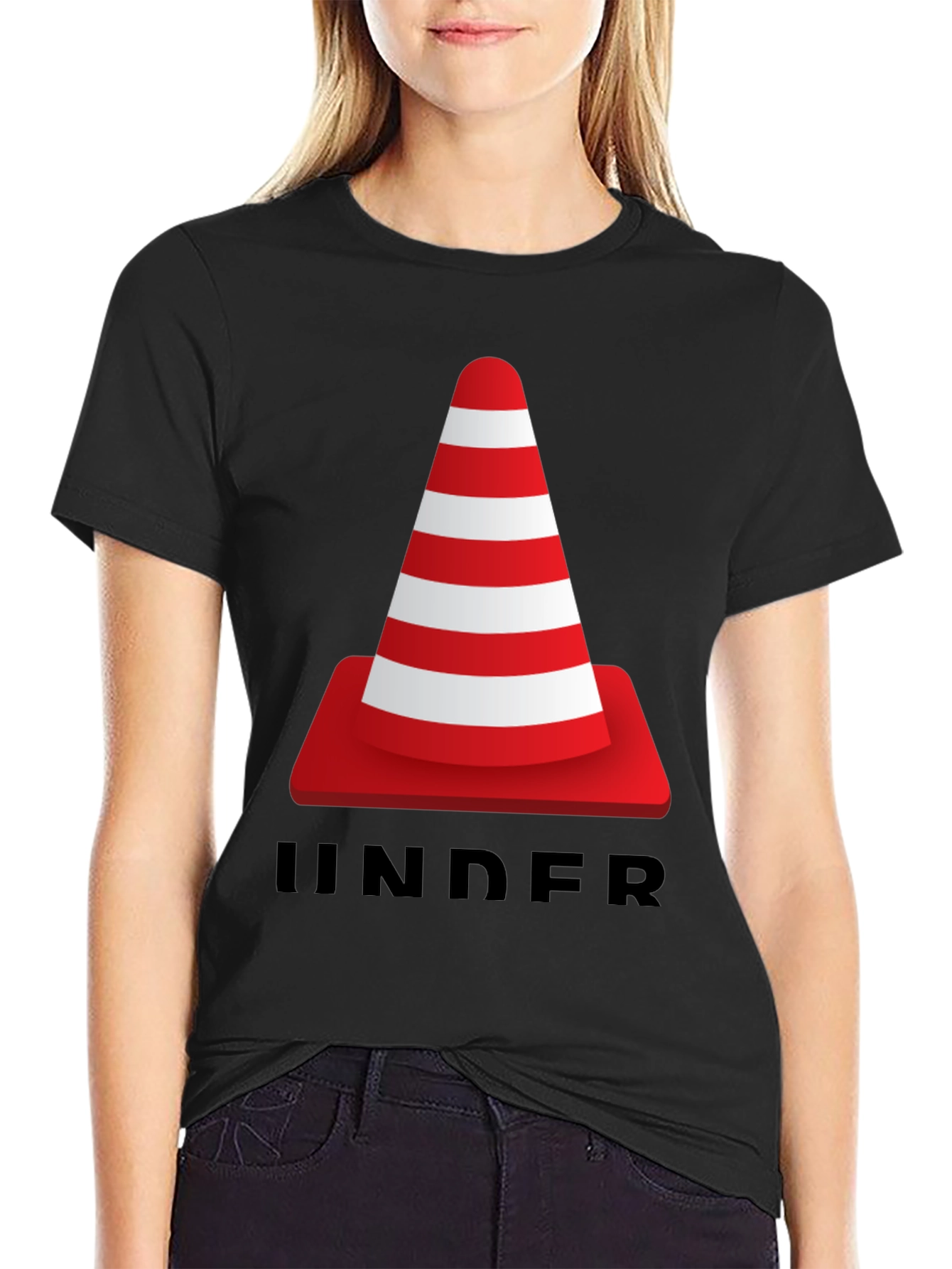 Under Construction Cone Graphic T-Shirt