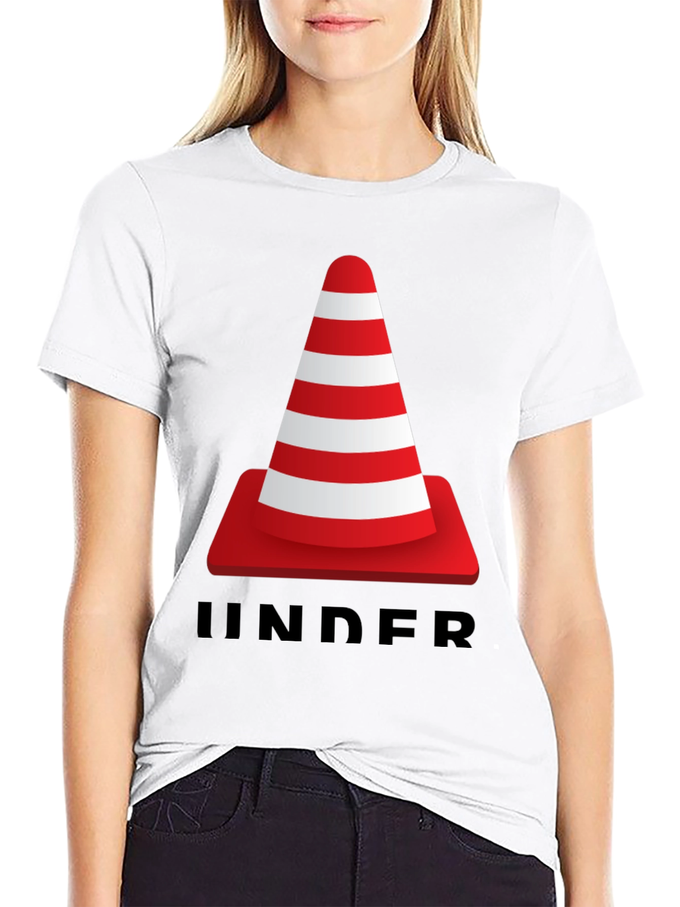 Under Construction Cone Graphic T-Shirt
