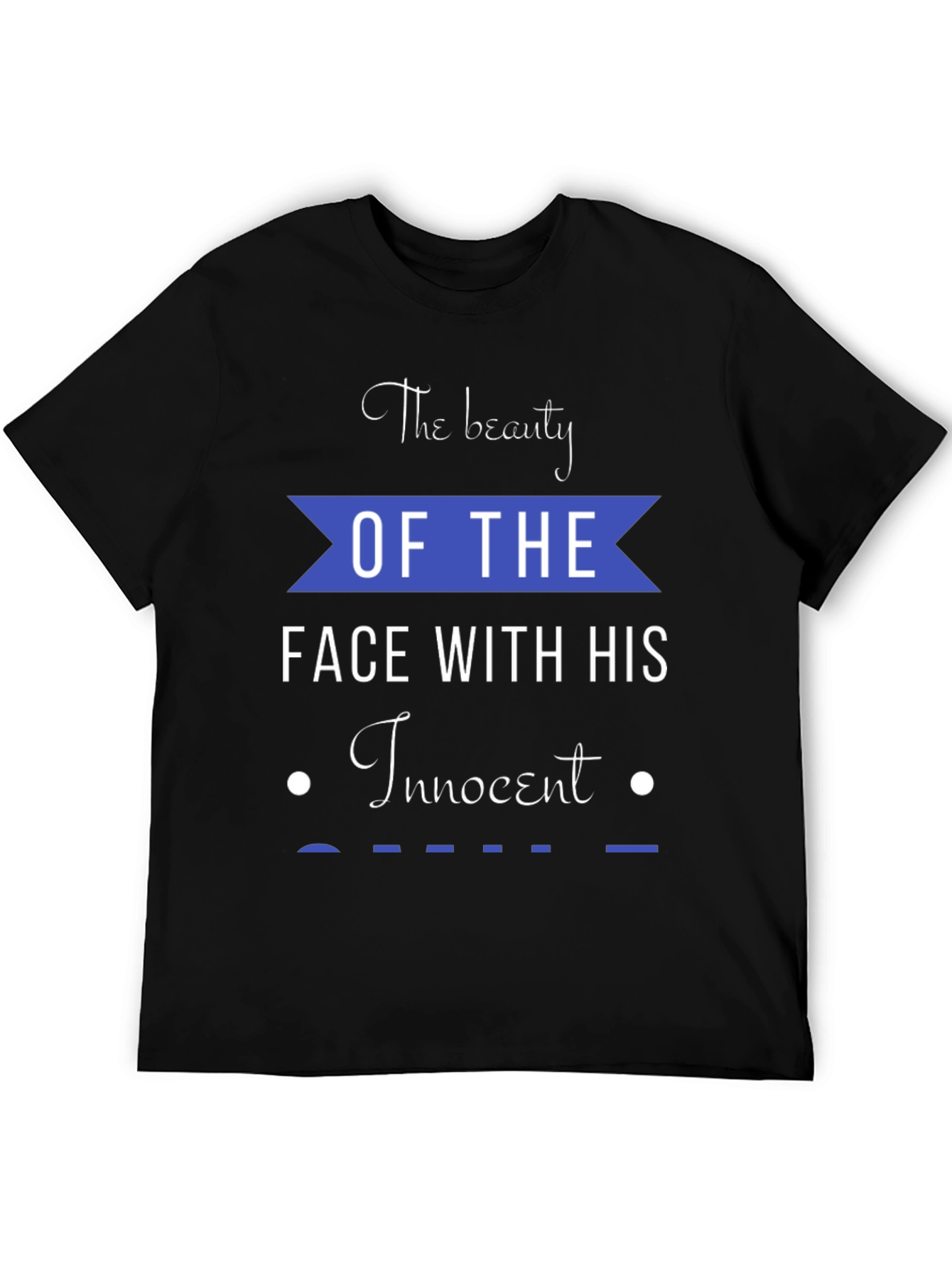 Beauty Face Innocent Smile Graphic Tee - Black