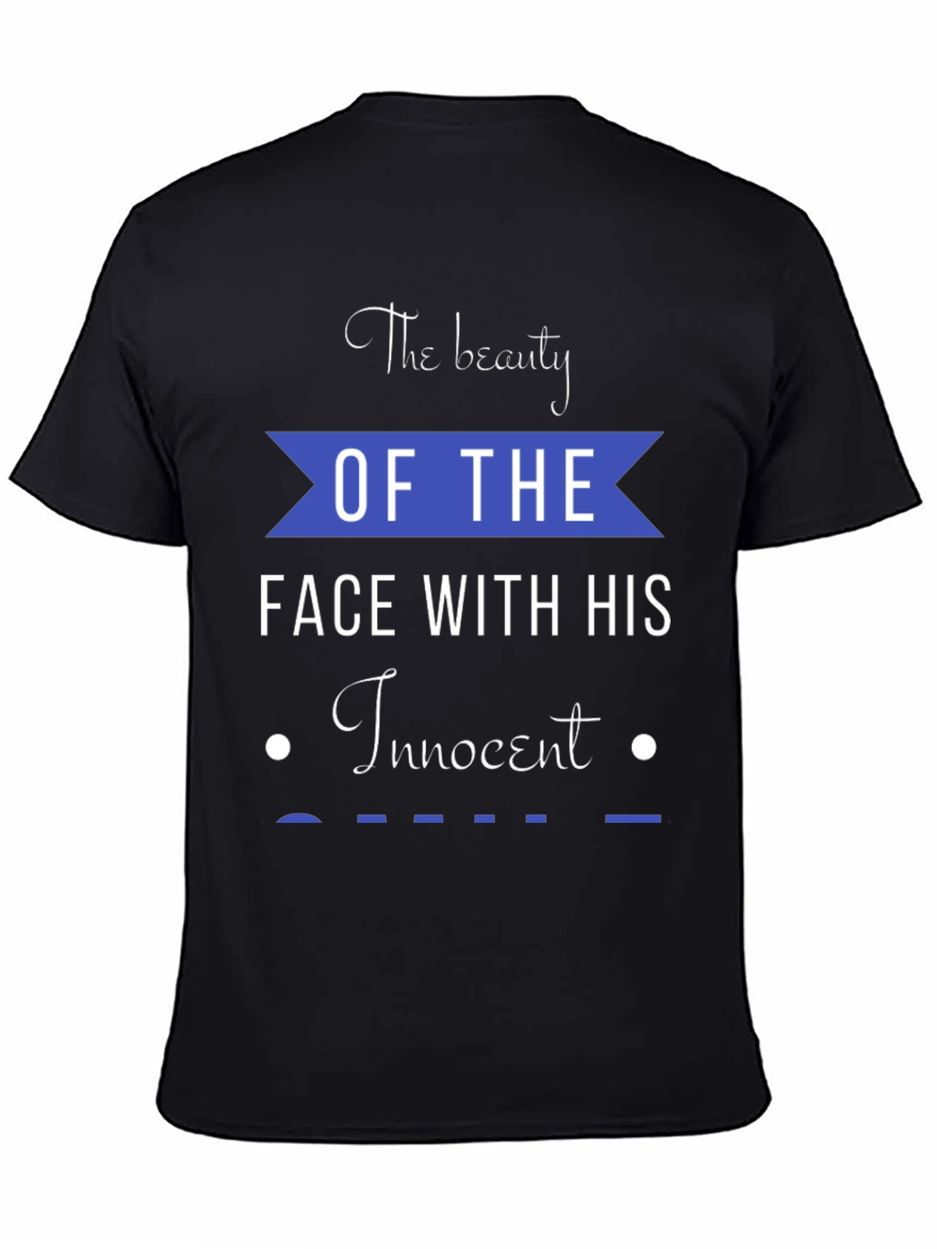 Beauty Face Innocent Smile Graphic Tee - Black