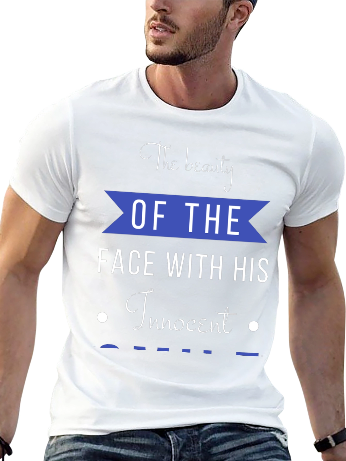 Beauty Face Innocent Smile Graphic Tee - Black