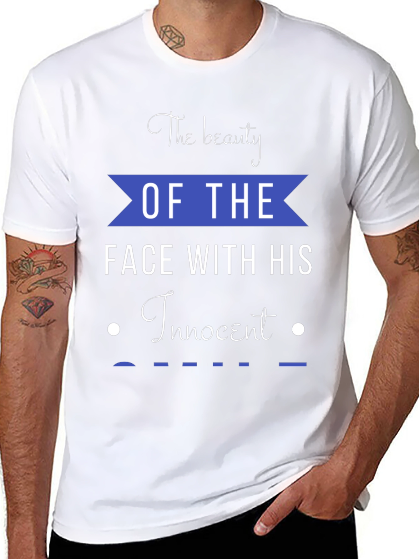 Beauty Face Innocent Smile Graphic Tee - Black