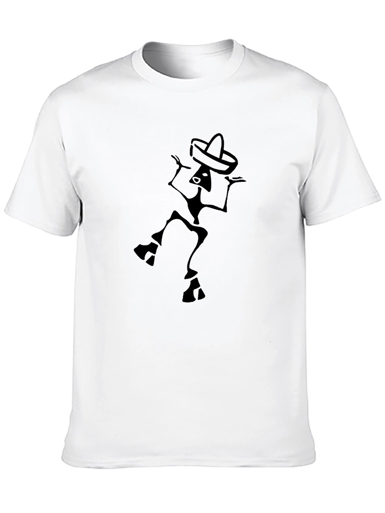 Dancing Skeleton Sombrero T-Shirt - Classic Black
