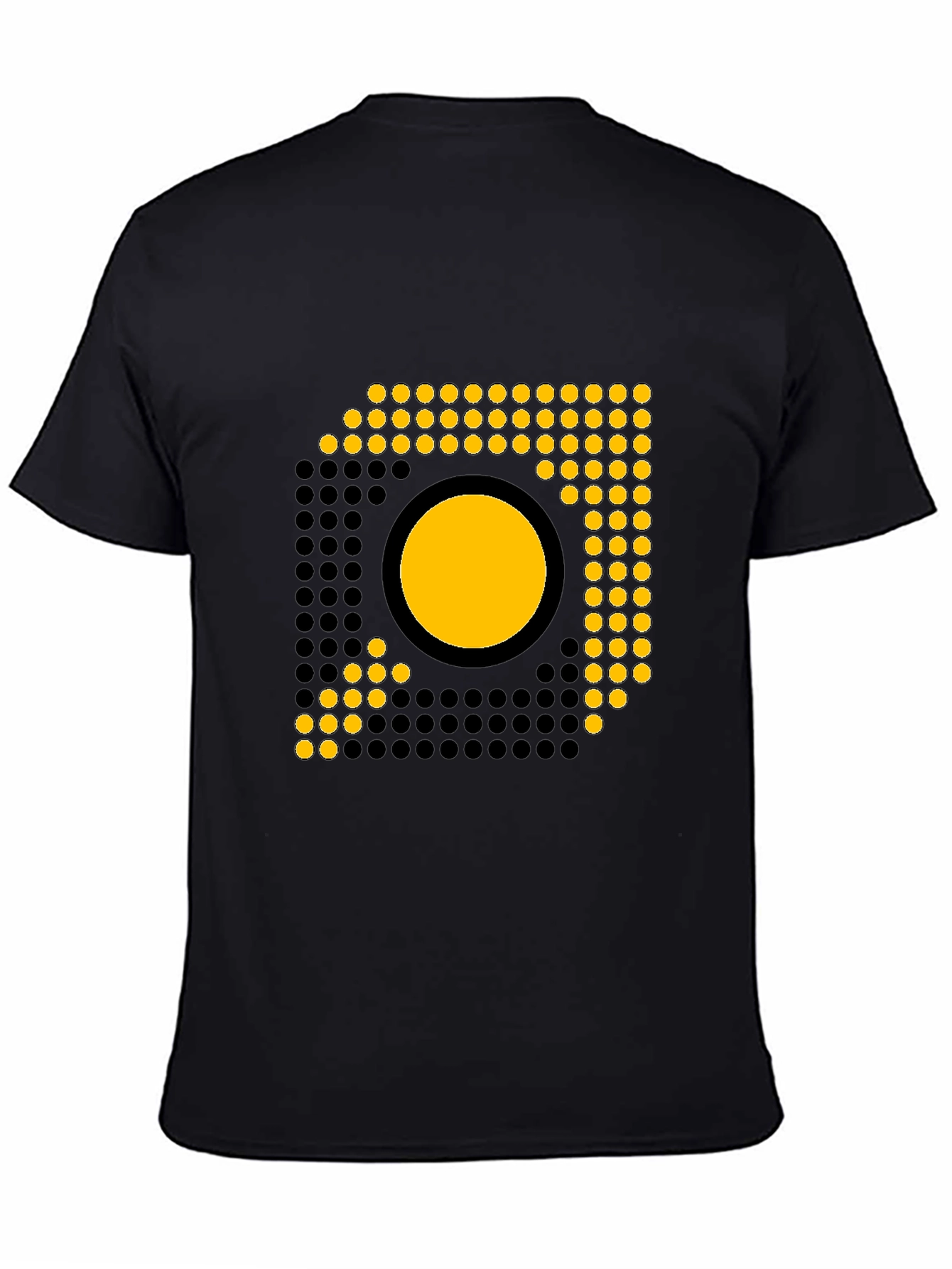 Modern Geometric Graphic Tee - Black